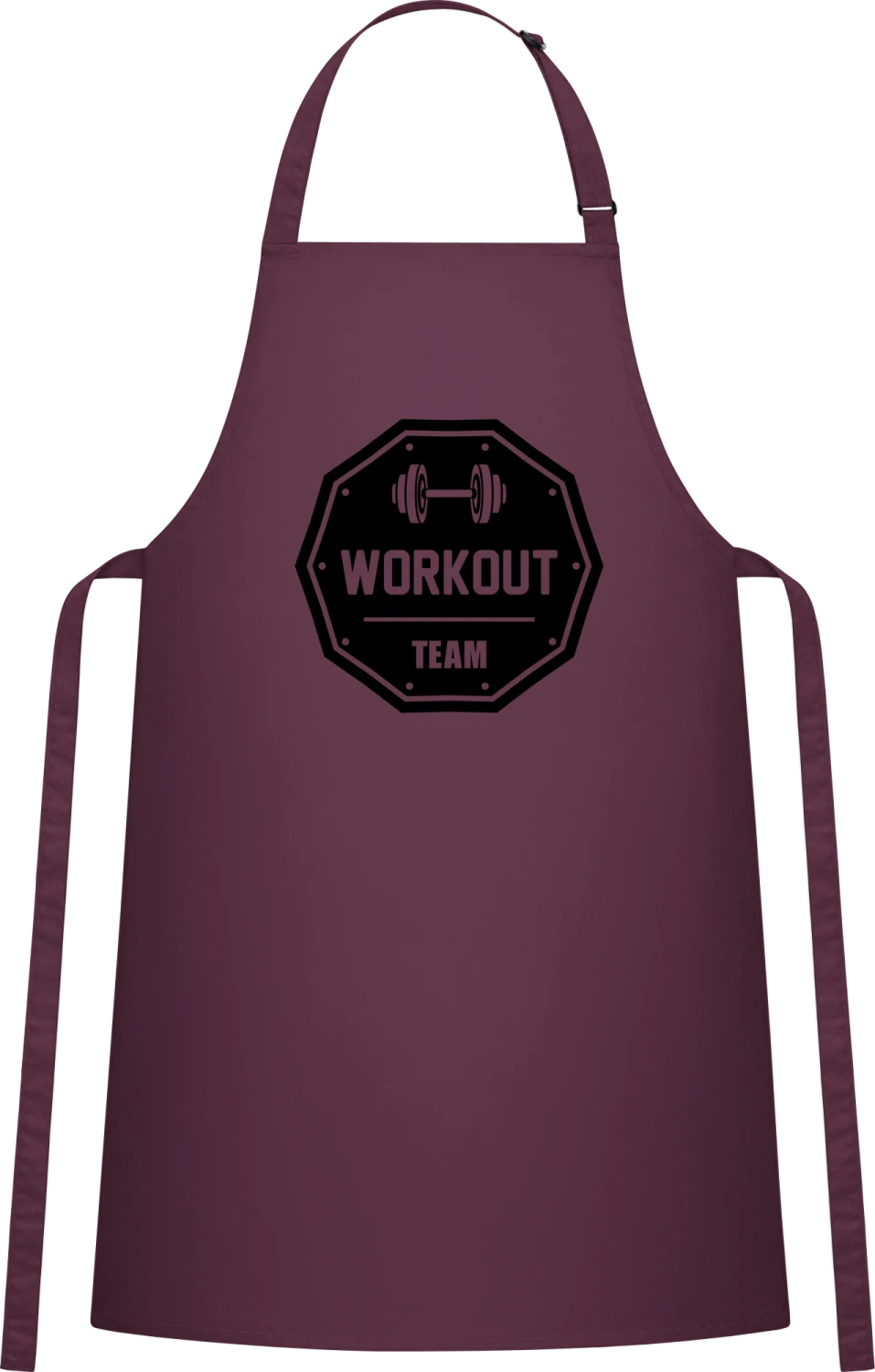 Workout Team - Aubergine Cotton Bib Apron - Front