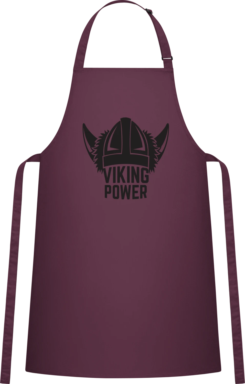 Viking Power - Aubergine Cotton Bib Apron - Front