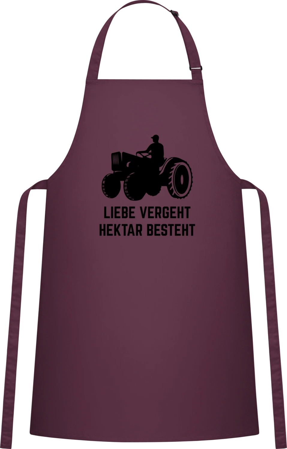 Liebe vergeht Hektar besteht - Aubergine Cotton Bib Apron - Front