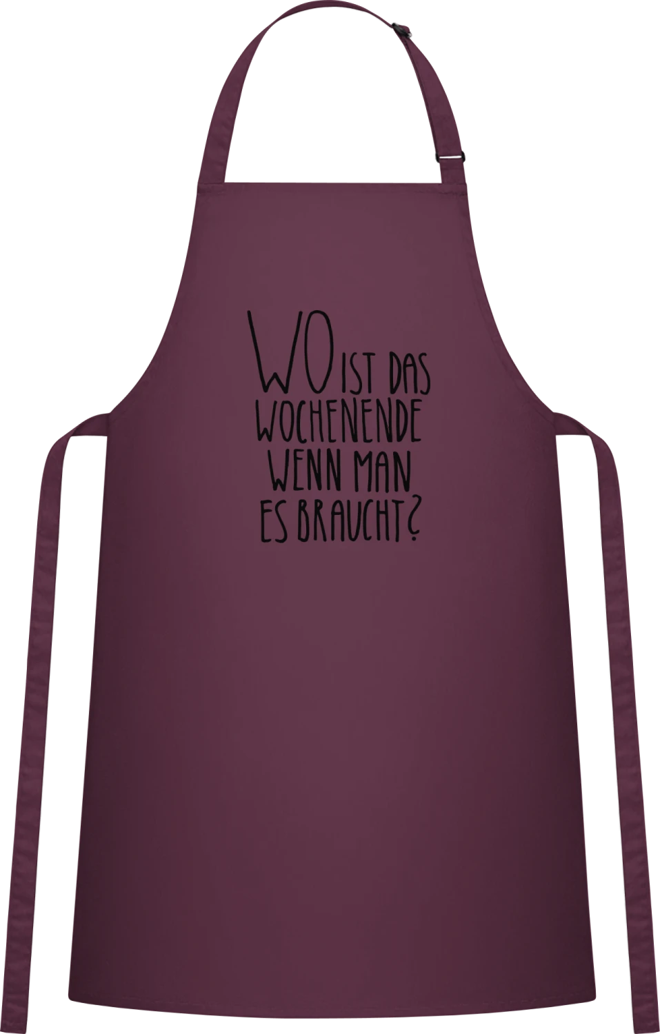 Snowboard Star - Aubergine Cotton Bib Apron - Front