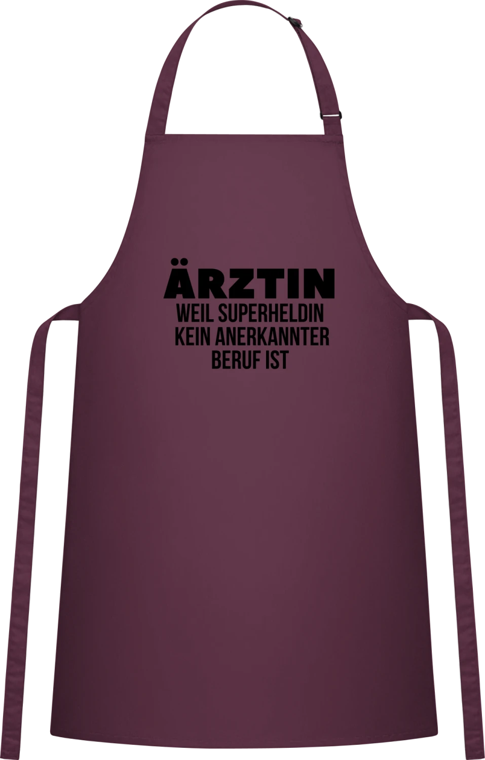 Ärztin weil Superheldin kein anerkannter Beruf ist - Aubergine Cotton Bib Apron - Front