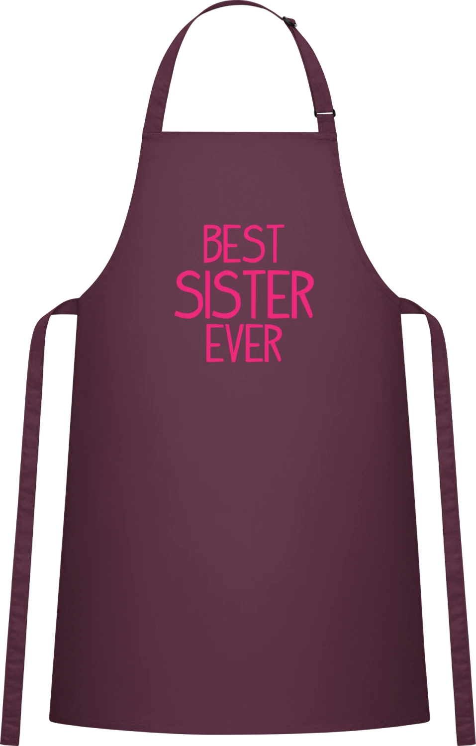 Best Sister Ever - Aubergine Cotton Bib Apron - Front