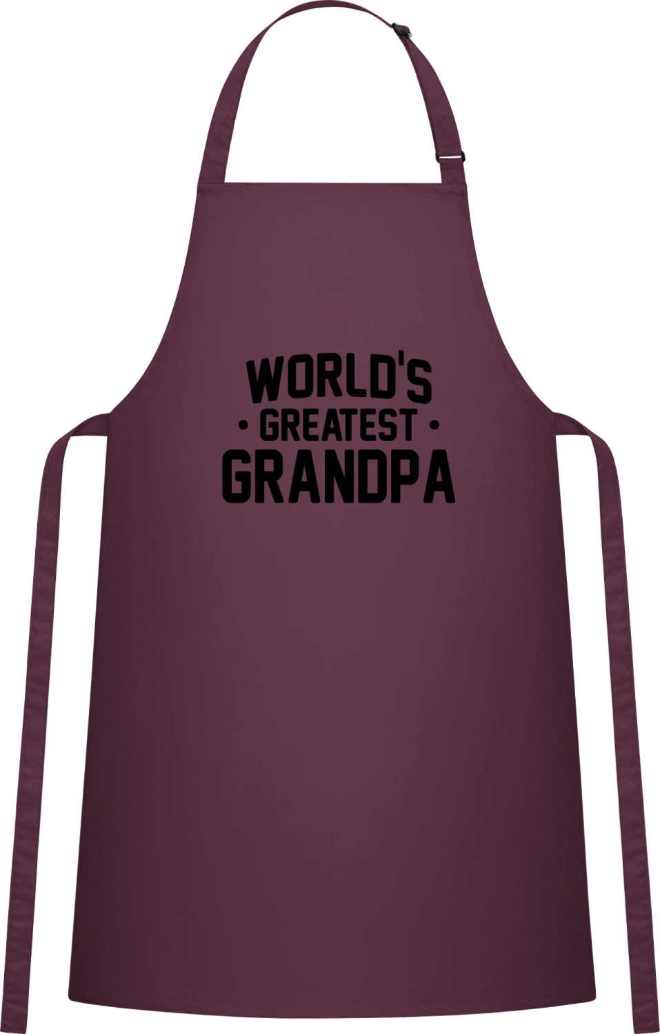 Wolrd's Greatest Grandpa - Aubergine Cotton Bib Apron - Front