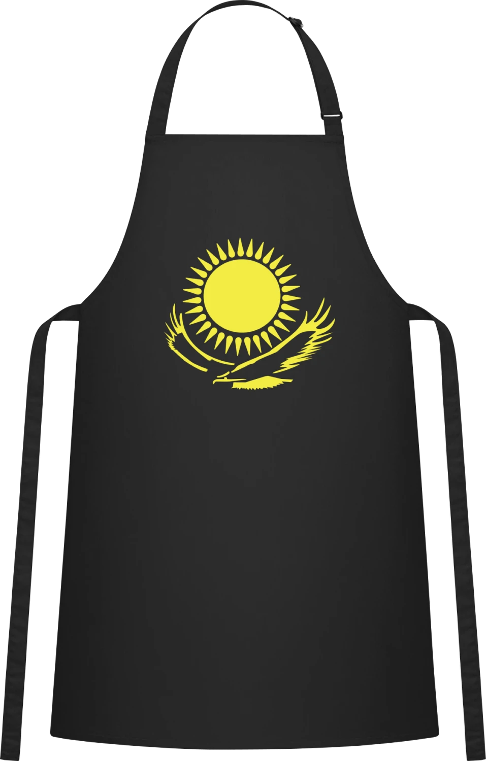 A Eagle In The Sun - Black Cotton Bib Apron - Front