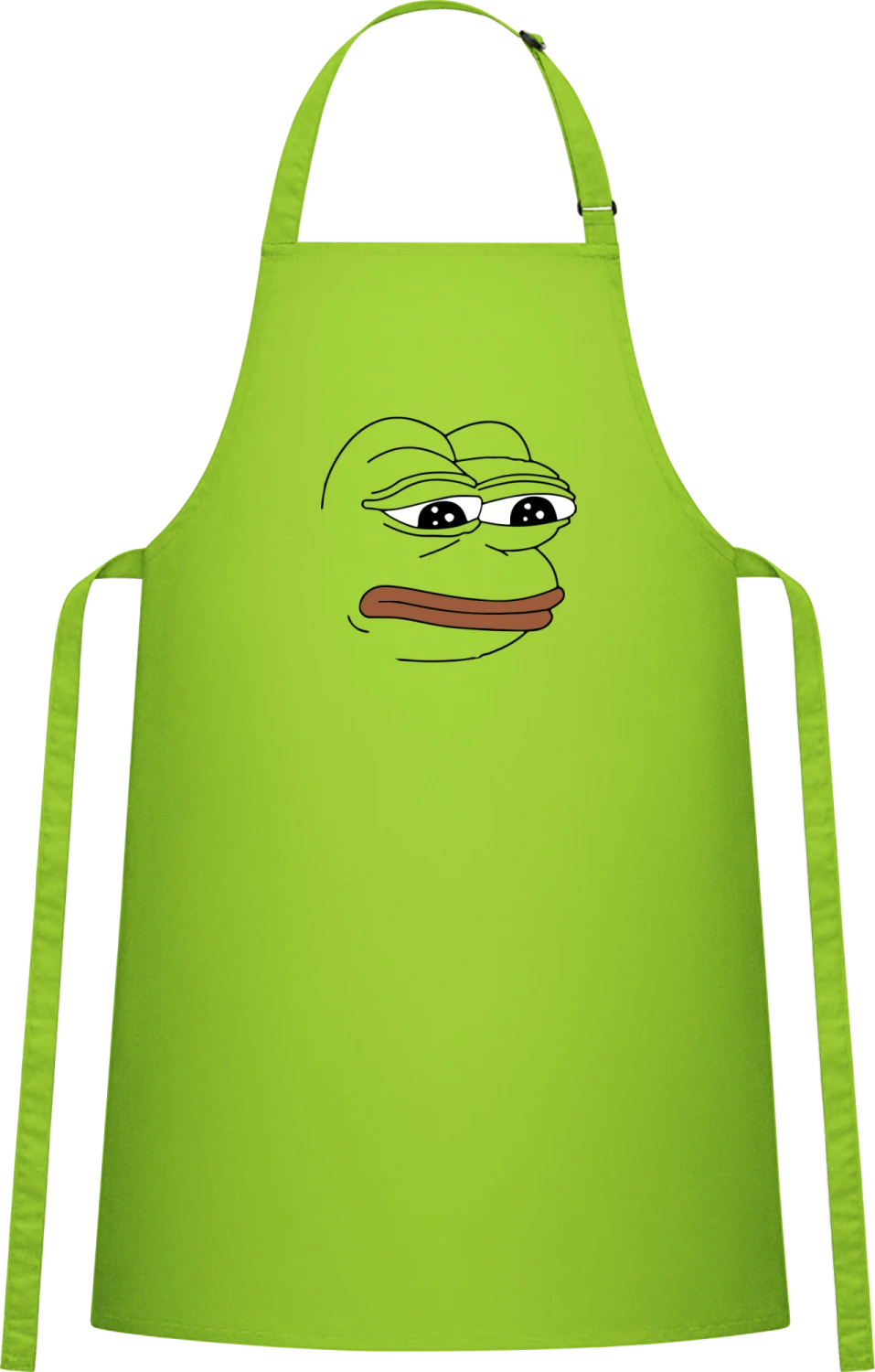 Pepe the Frog Meme - Lime Cotton Bib Apron - Front