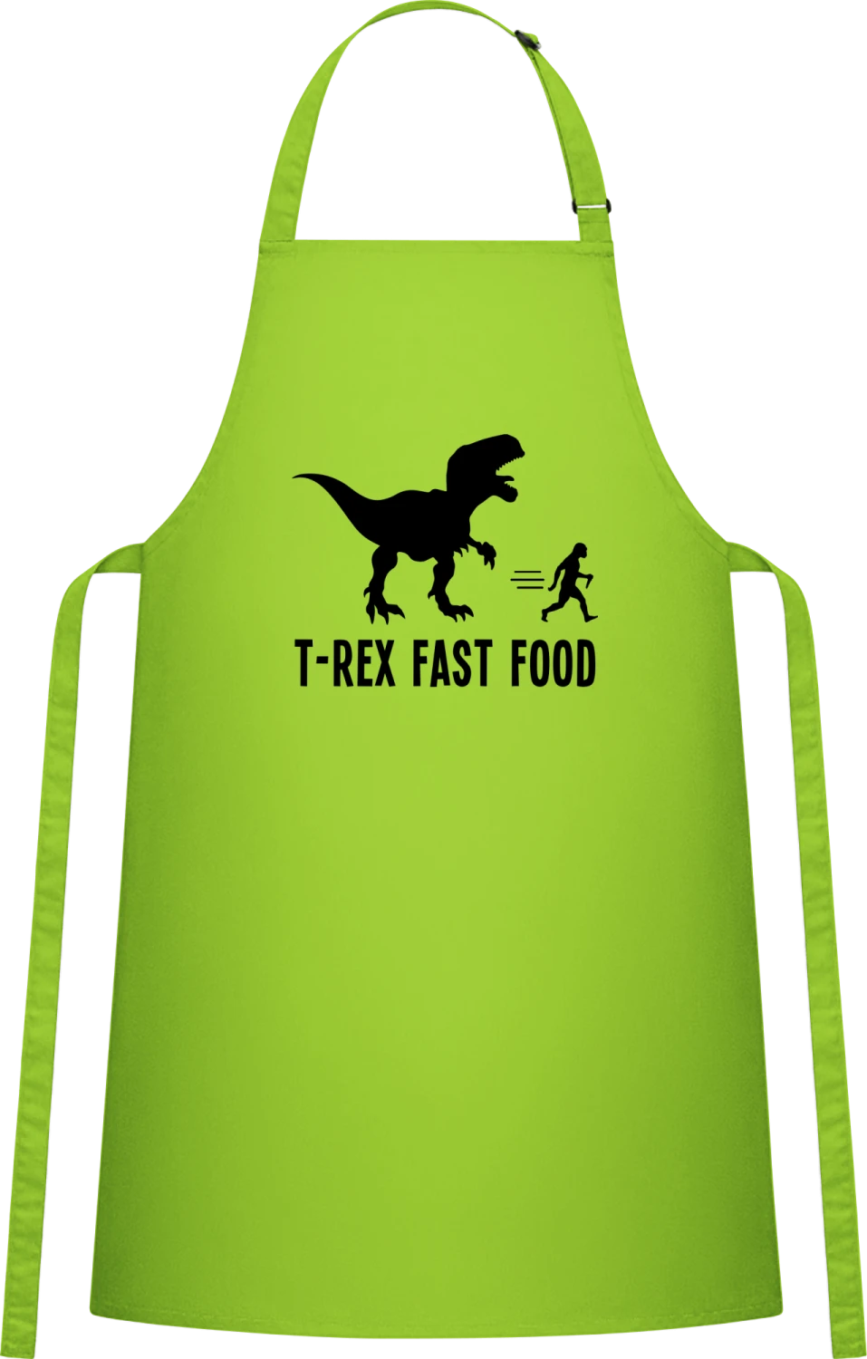 T-Rex Fast Food - Lime Cotton Bib Apron - Front