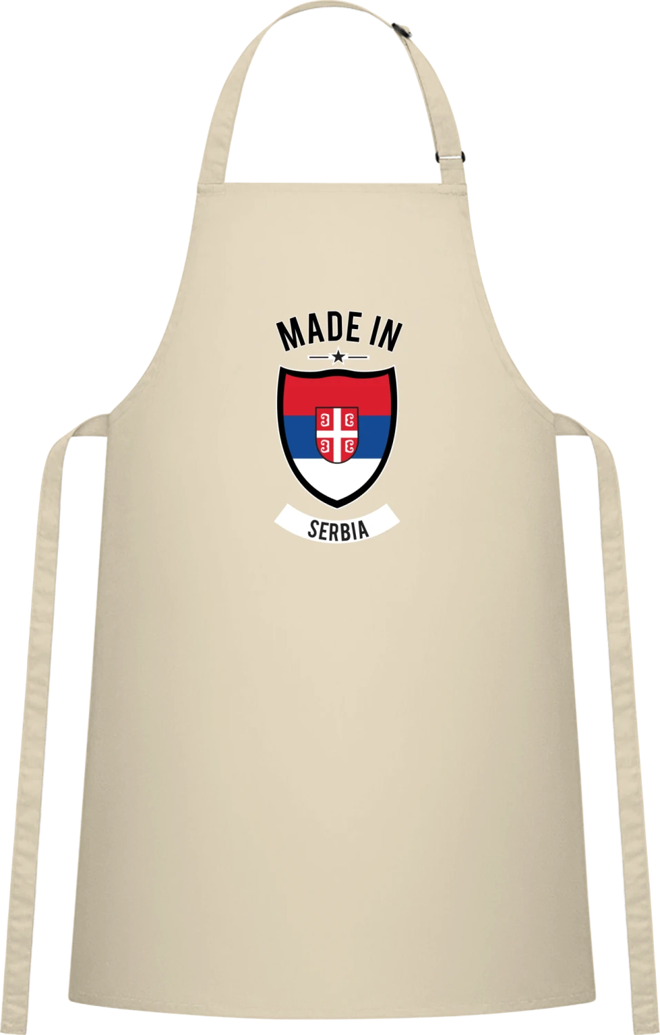 Made in Serbia - Natural Cotton Bib Apron - Front