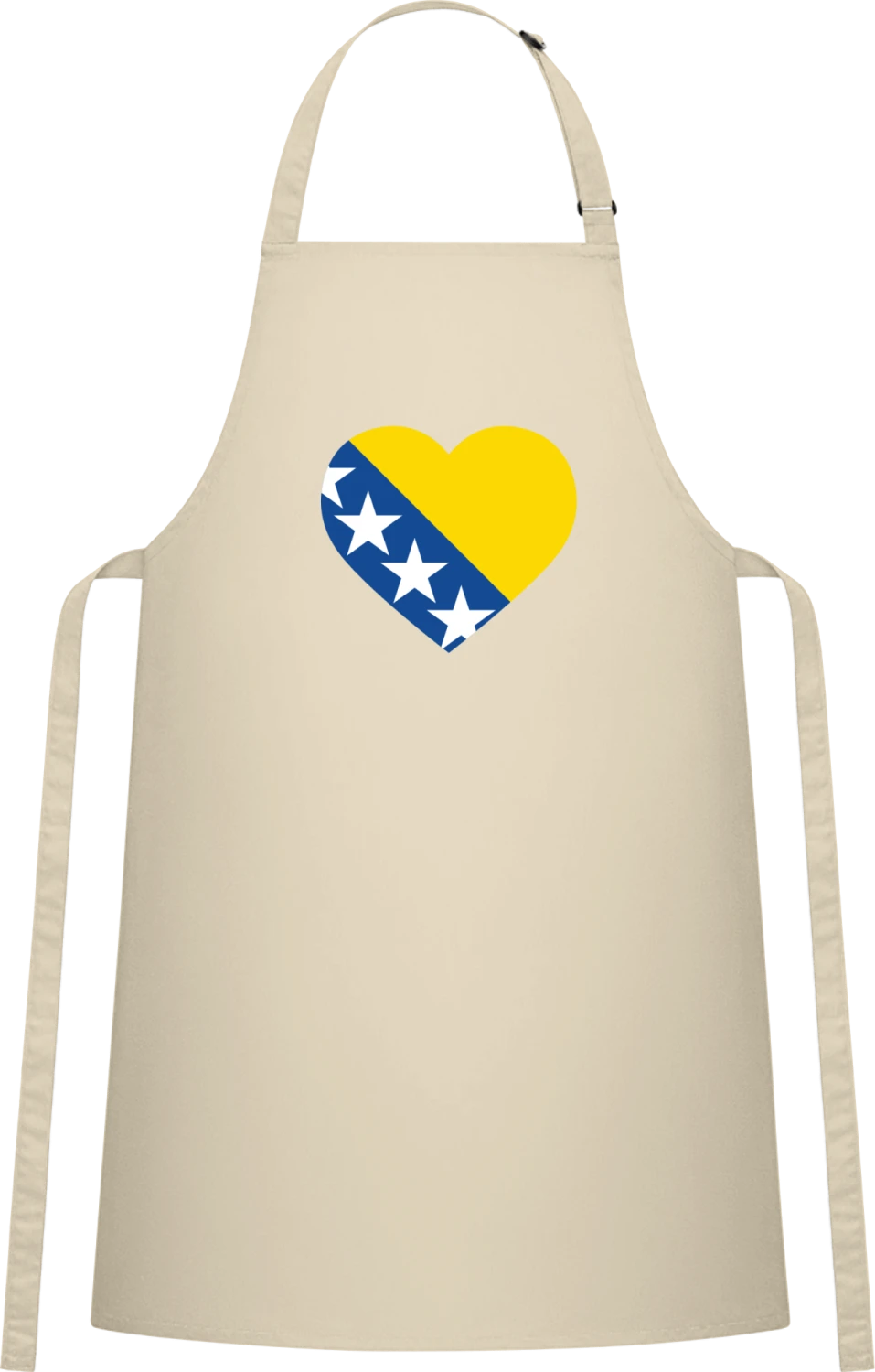 Bosnia Heart - Natural Cotton Bib Apron - Front