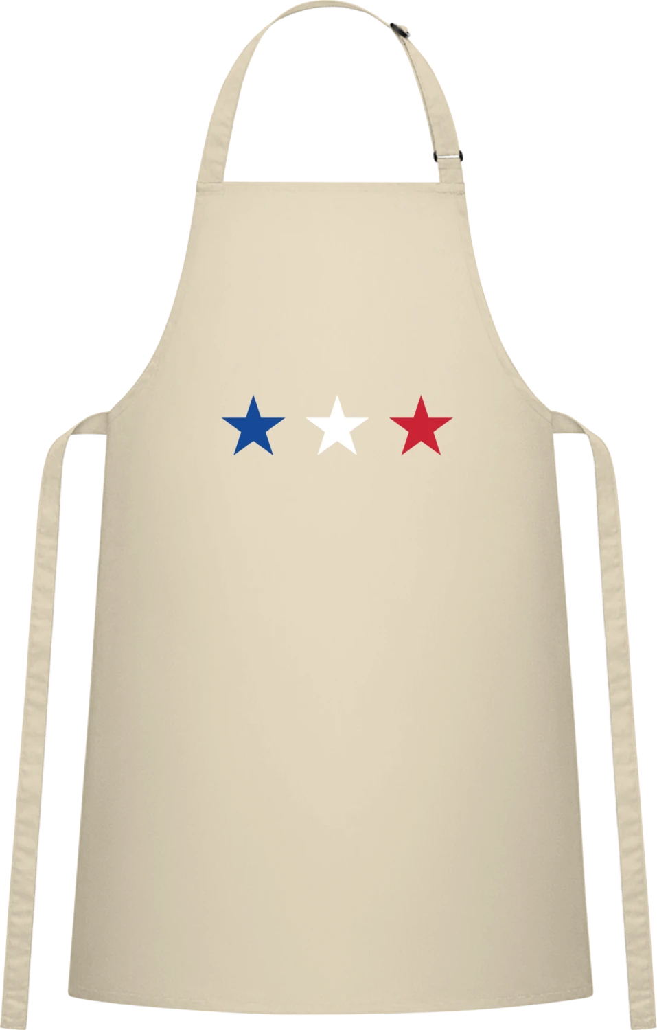 French Stars - Natural Cotton Bib Apron - Front