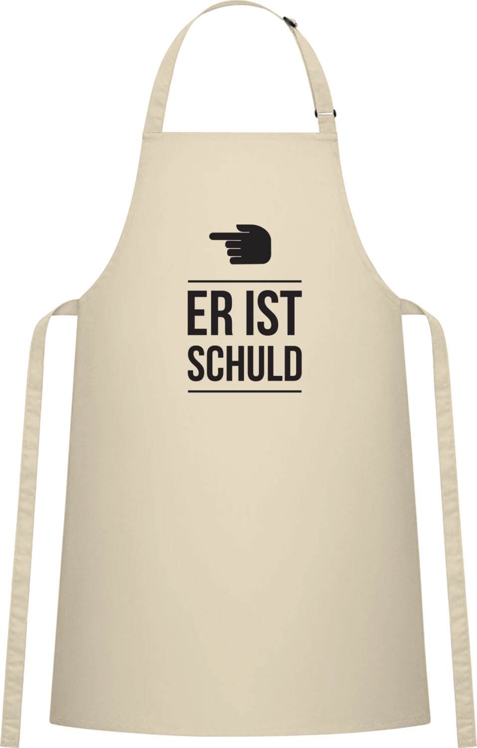 Er ist schuld - Natural Cotton Bib Apron - Front