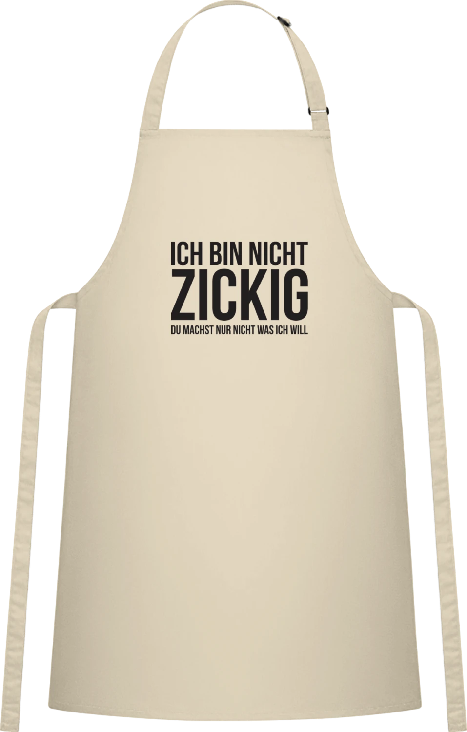 Ich bin nicht zickig - Natural Cotton Bib Apron - Front