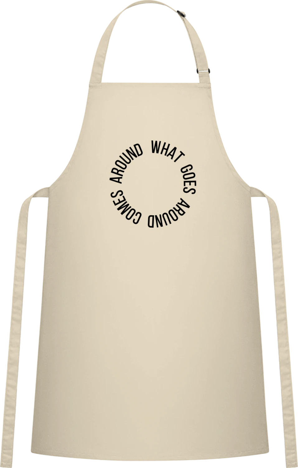 What Goes Around Comes Around - Natural Cotton Bib Apron - Front