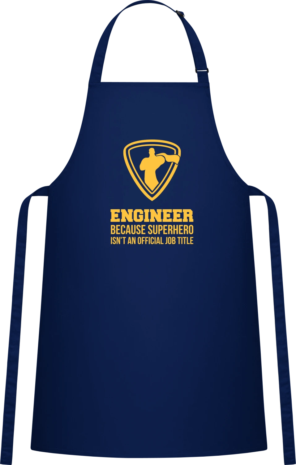 Engineer Because Superhero Isn't An Official Job Title - Navy Cotton Bib Apron - Front