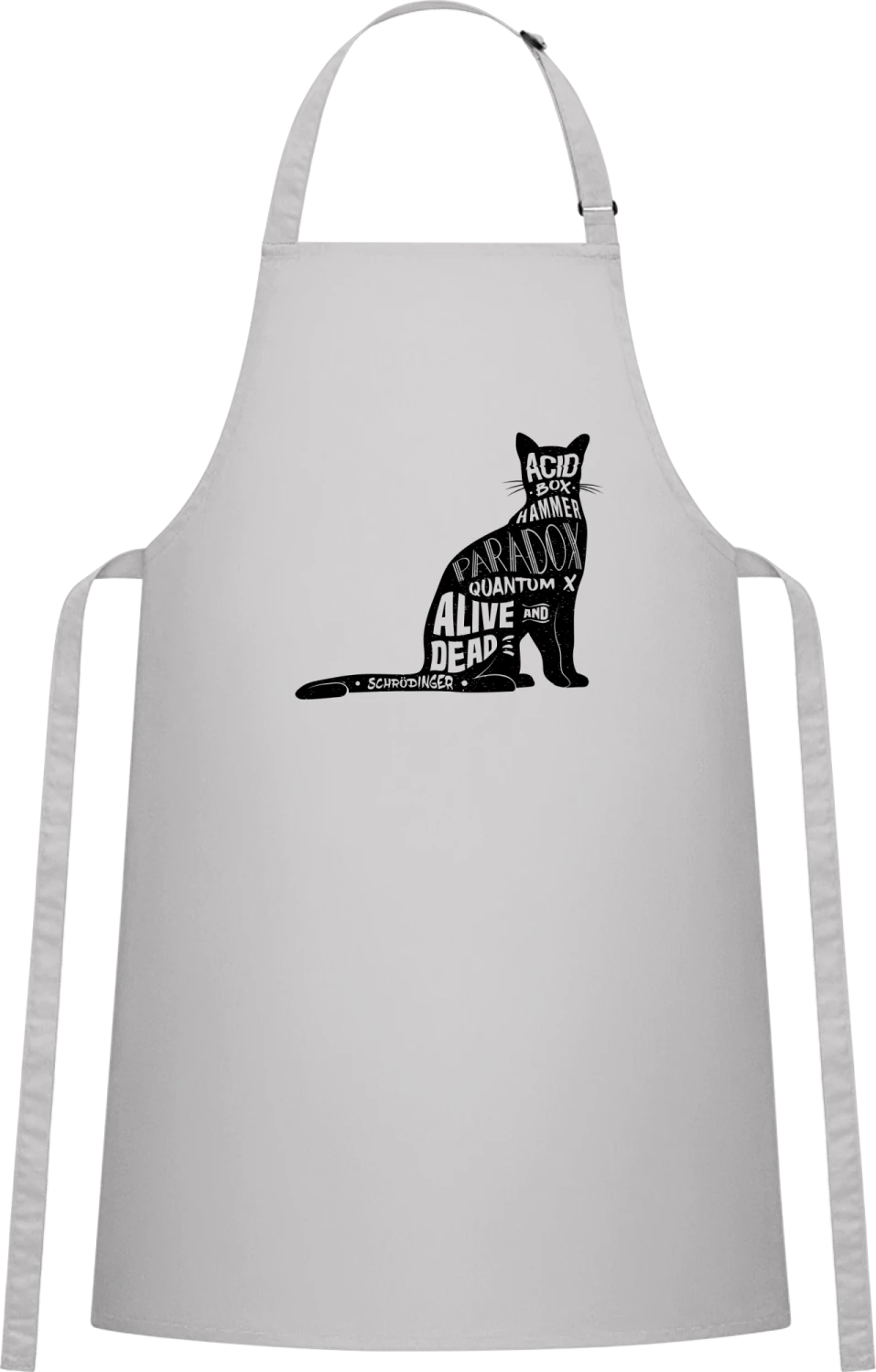 Alive And Dead Schrödinger's Cat - Silver Cotton Bib Apron - Front