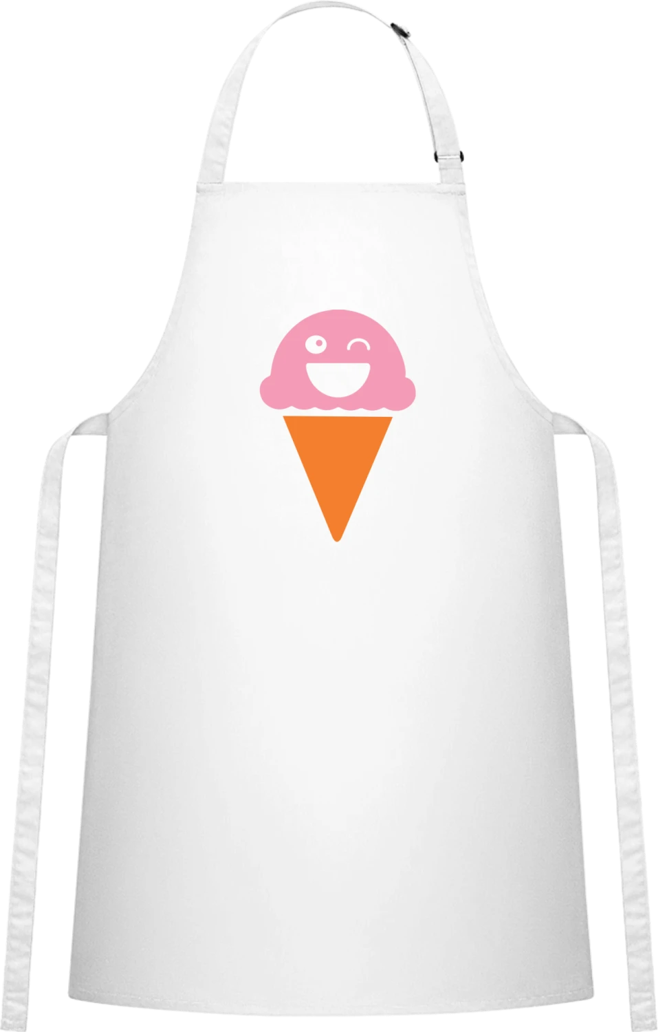 Ice Cream - White Cotton Bib Apron - Front