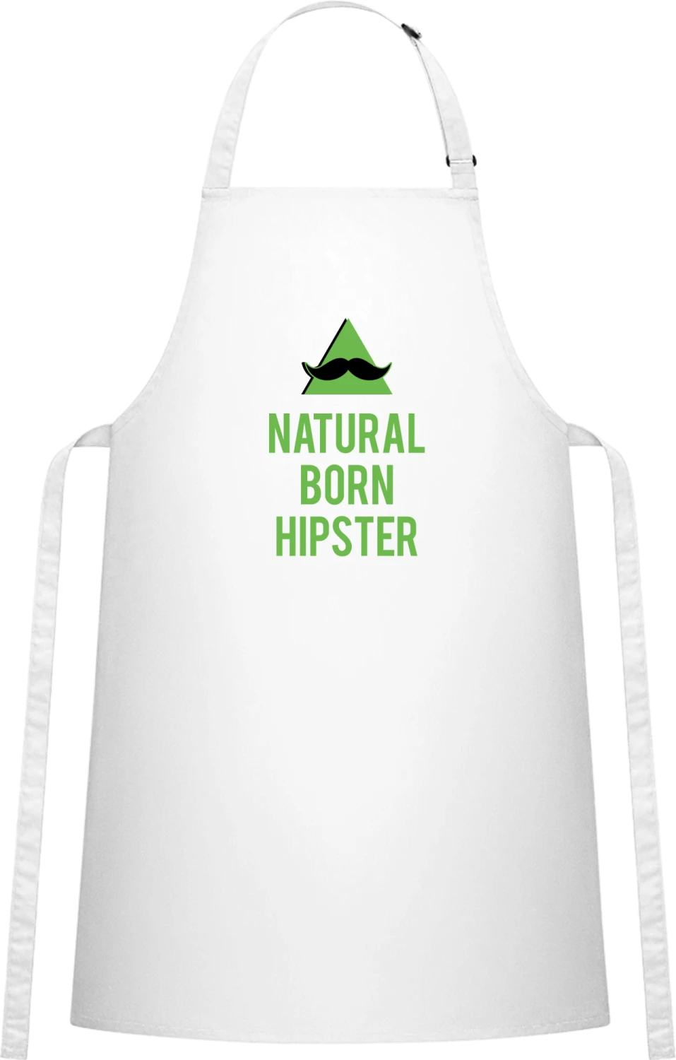 Natural Born Hipster - White Cotton Bib Apron - Front