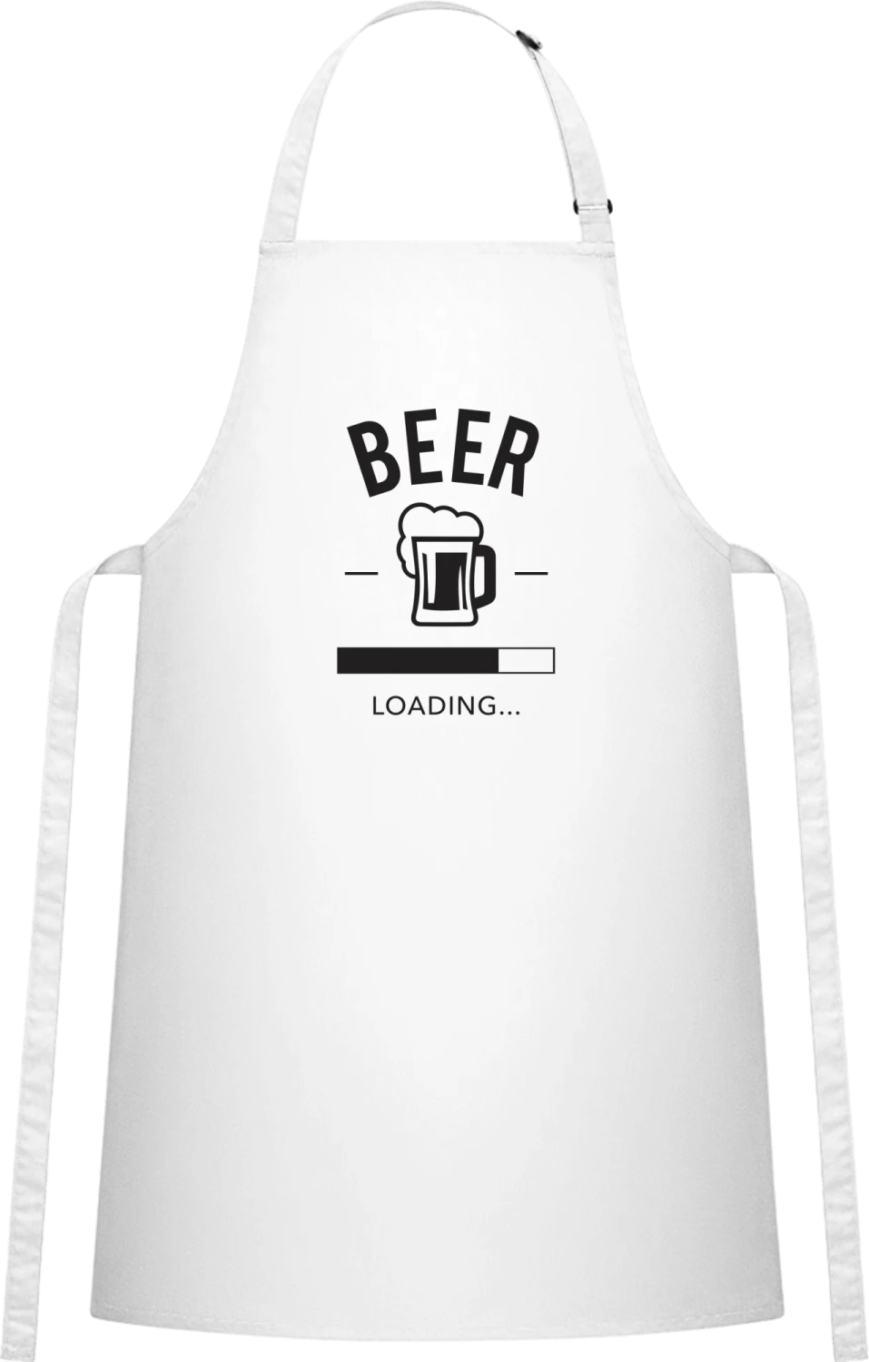 Beer loading - White Cotton Bib Apron - Front