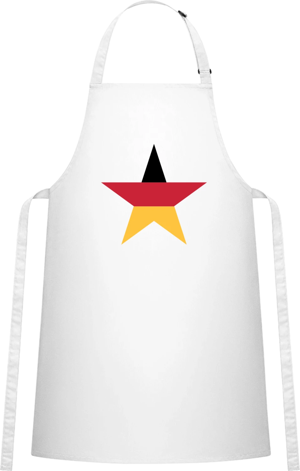 German Star - White Cotton Bib Apron - Front