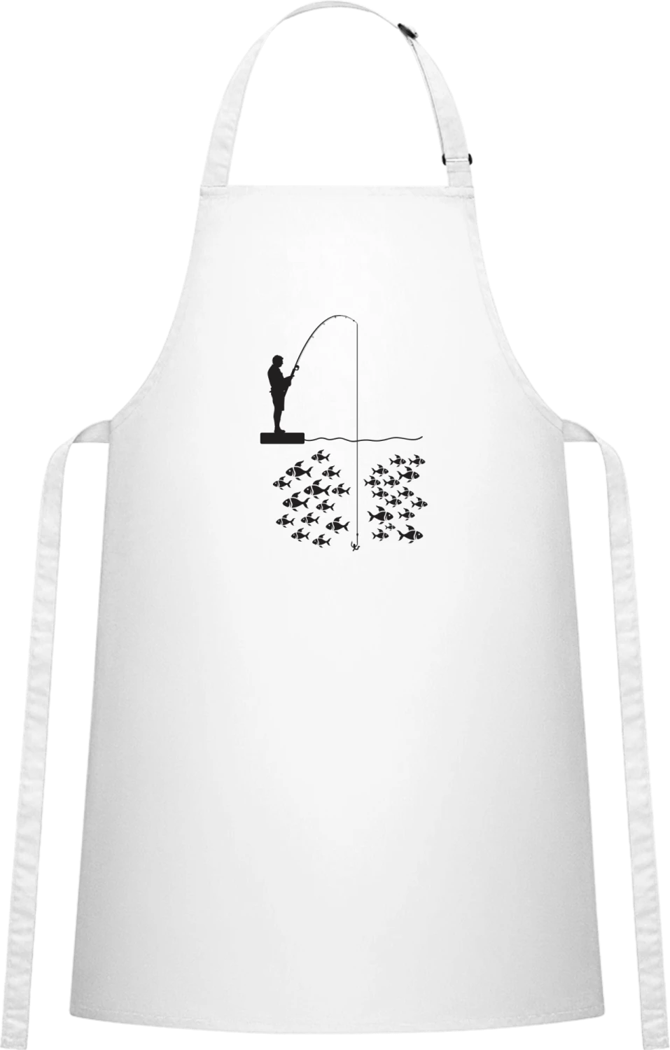 Fishing Humor - White Cotton Bib Apron - Front