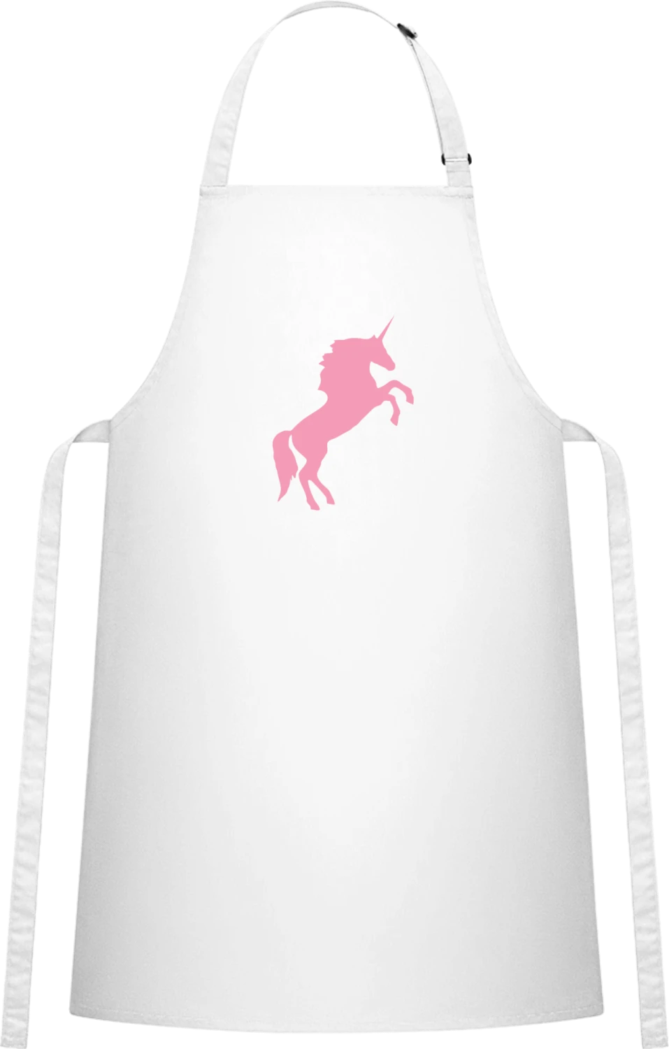 Unicorn Silhouette - White Cotton Bib Apron - Front