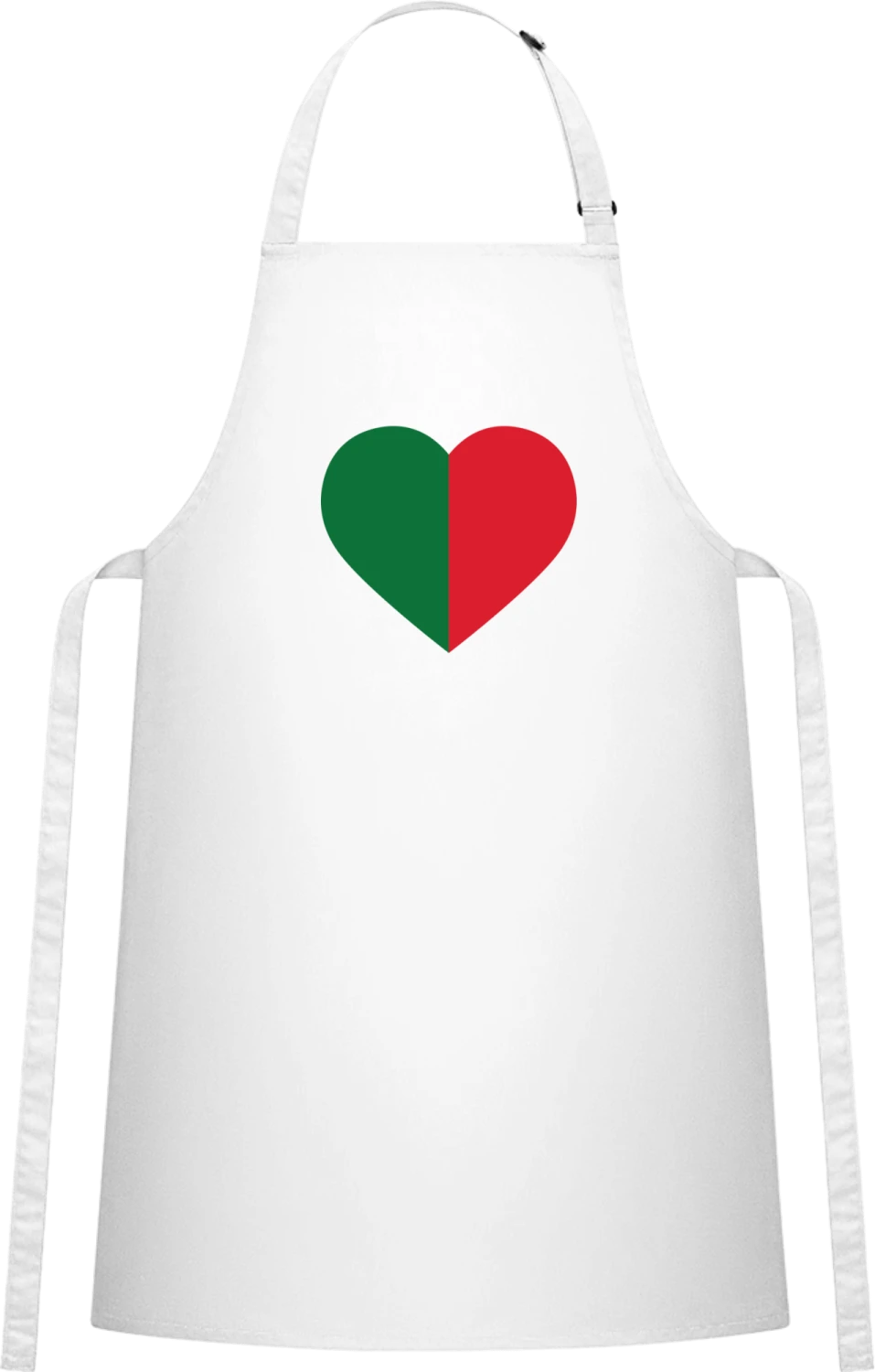 Portugal Heart - White Cotton Bib Apron - Front