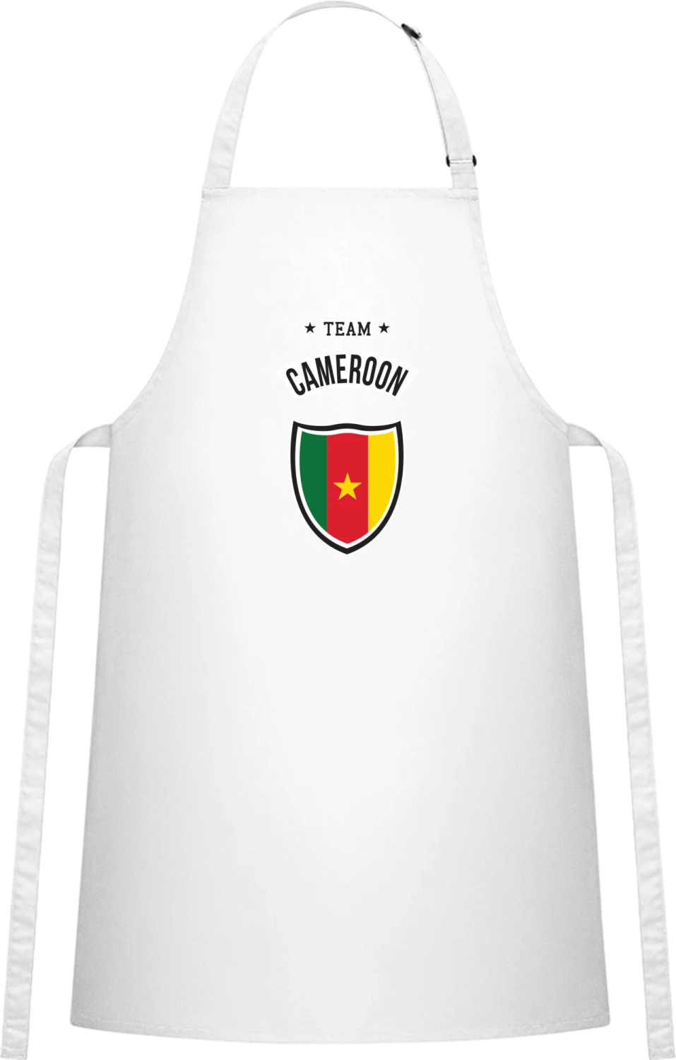 Team Cameroon - White Cotton Bib Apron - Front