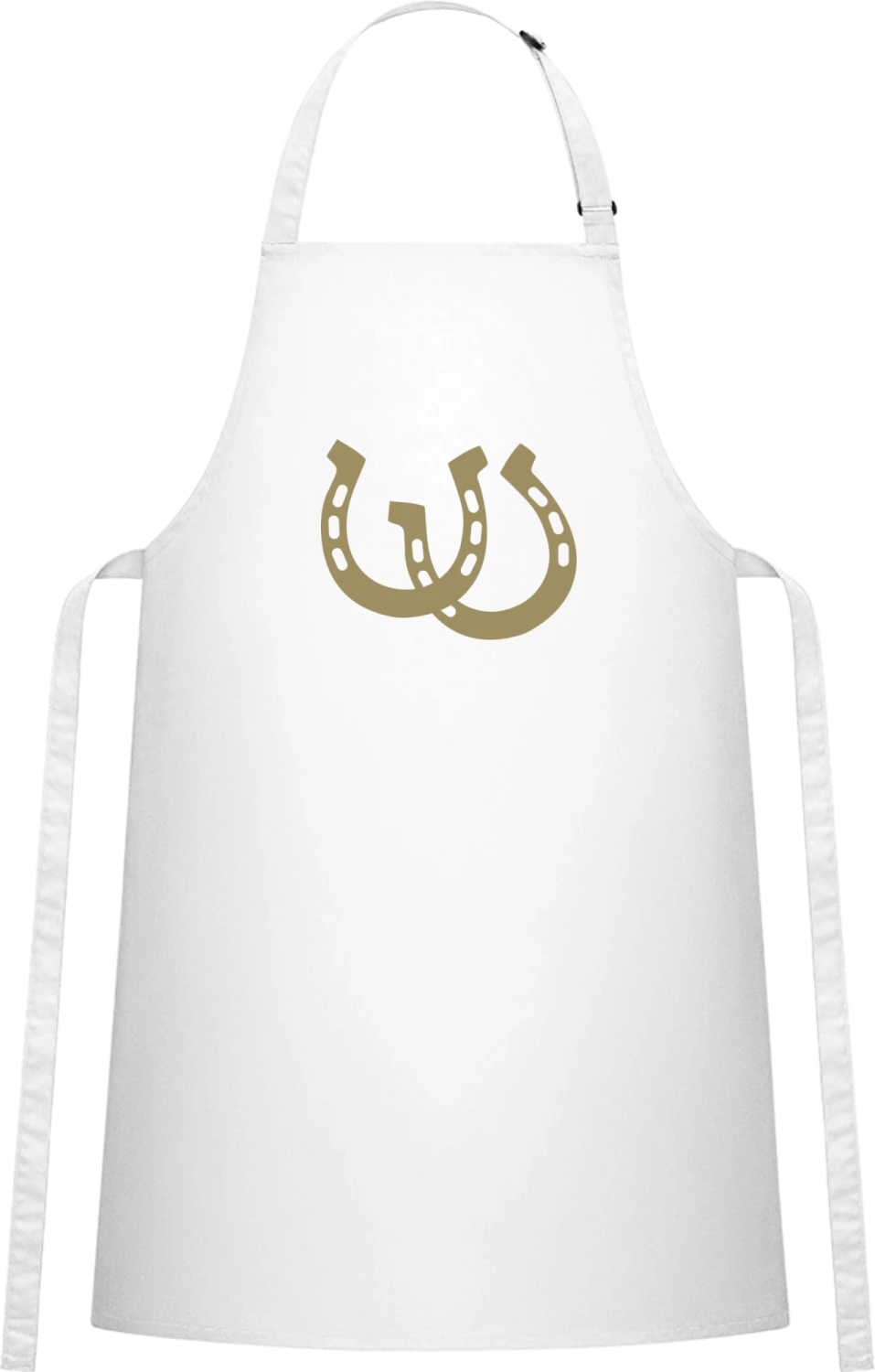 Horseshoes - White Cotton Bib Apron - Front