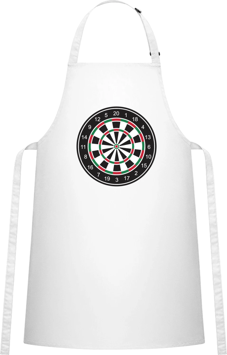 Darts Target - White Cotton Bib Apron - Front