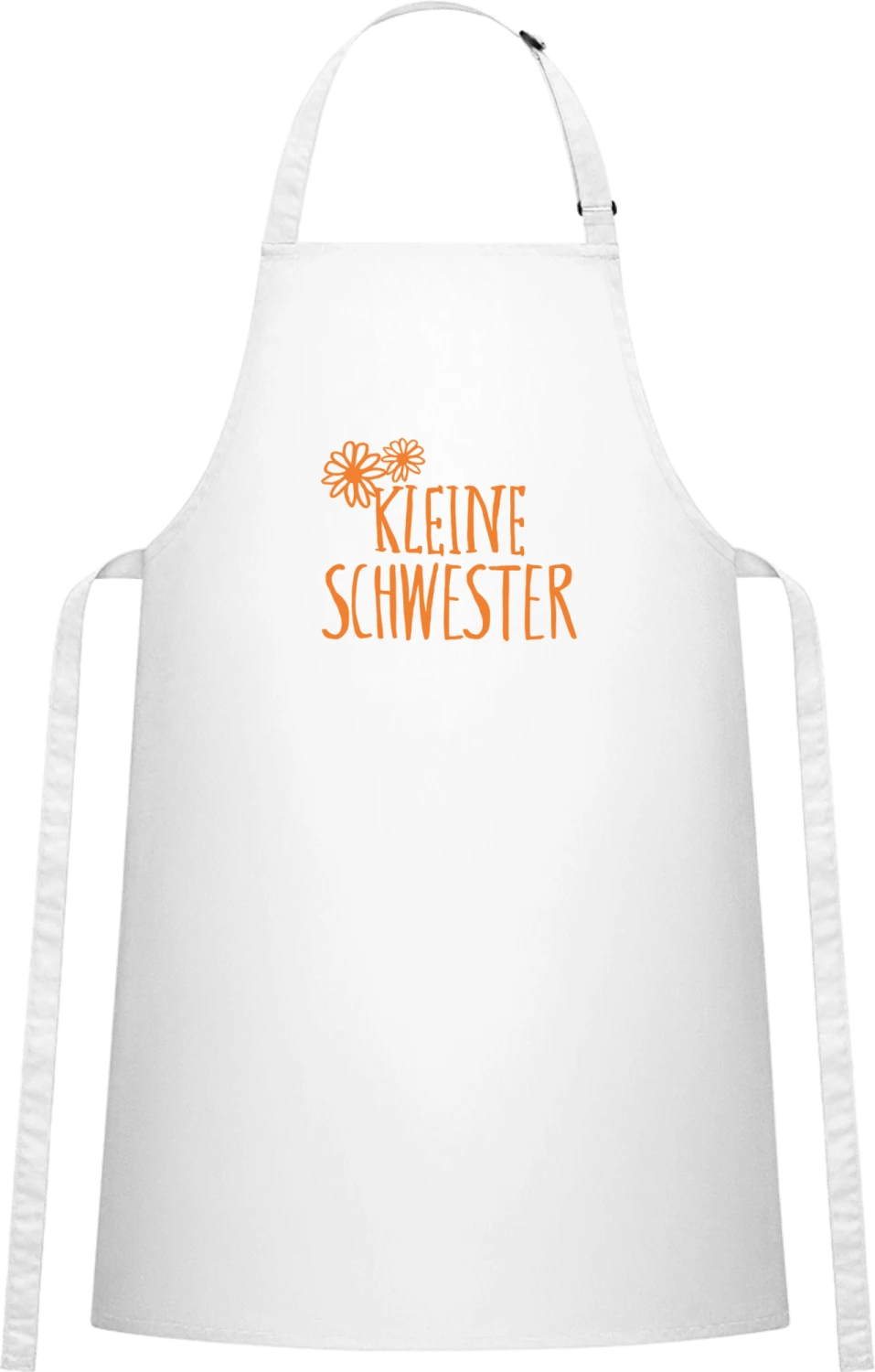 Kleine schwester blume - White Cotton Bib Apron - Front