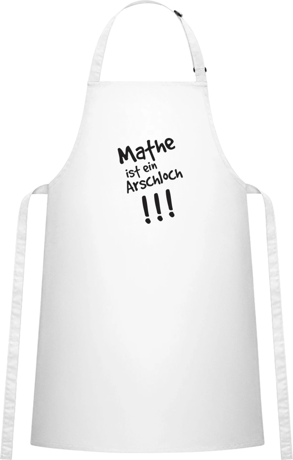 Mathe ist ein Arschloch - White Cotton Bib Apron - Front