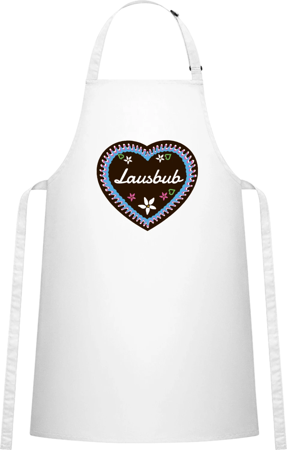 Lausbub Lebkuchenherz - White Cotton Bib Apron - Front