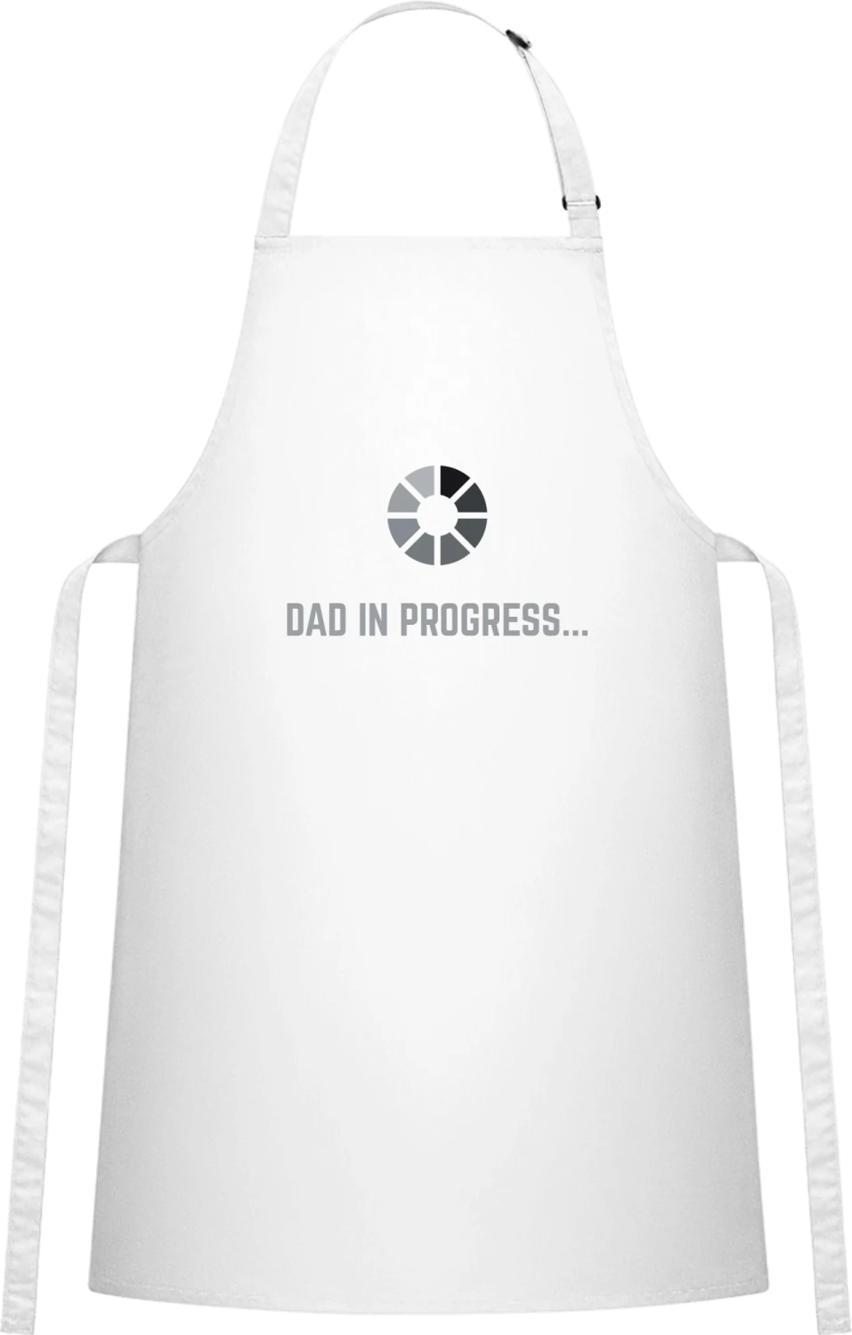 Dad In Progress - White Cotton Bib Apron - Front