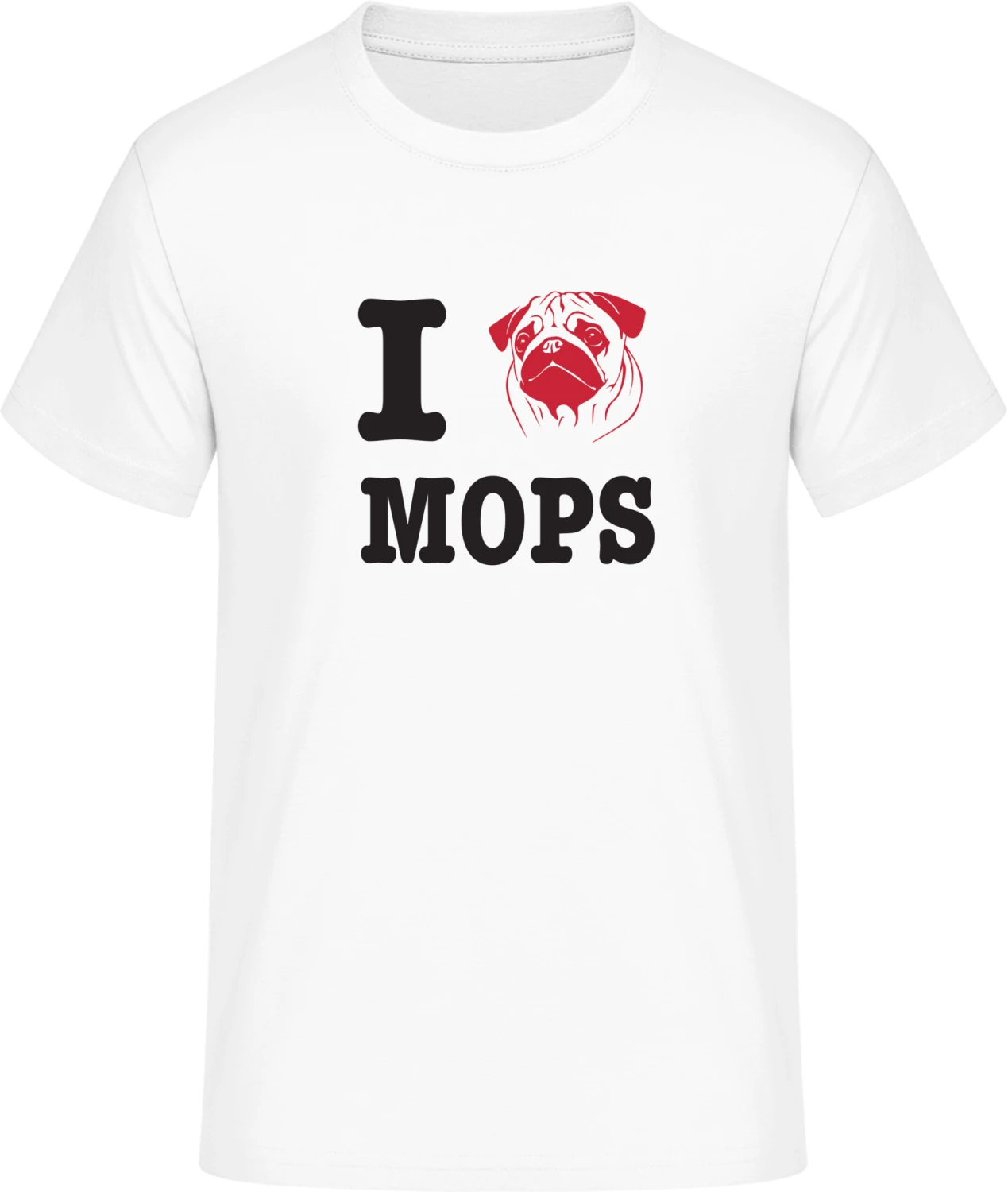 I Love Mops - Front_Weiß