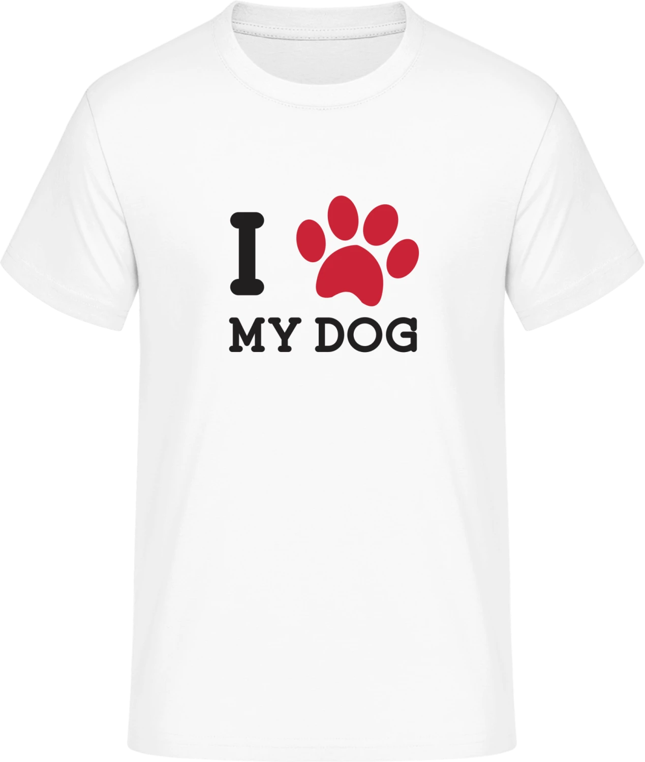 I Heart My Dog Footprint - Front_Weiß