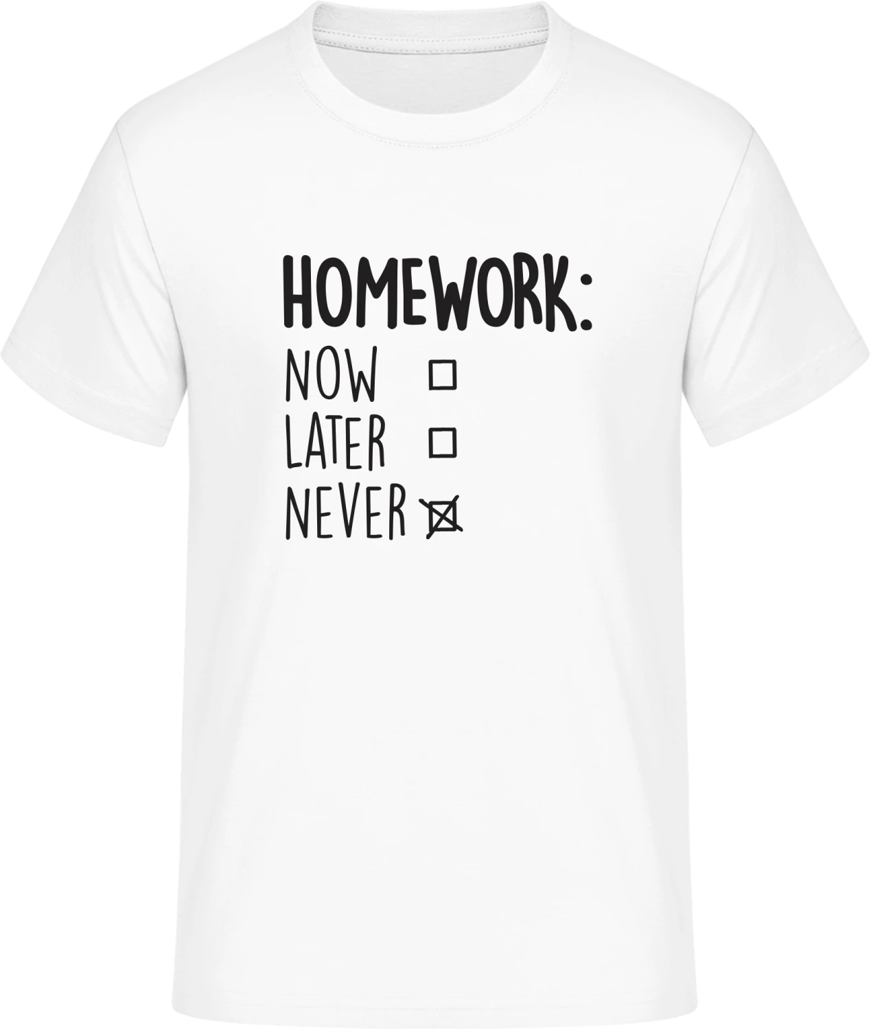 Homework: Never - Front_Weiß