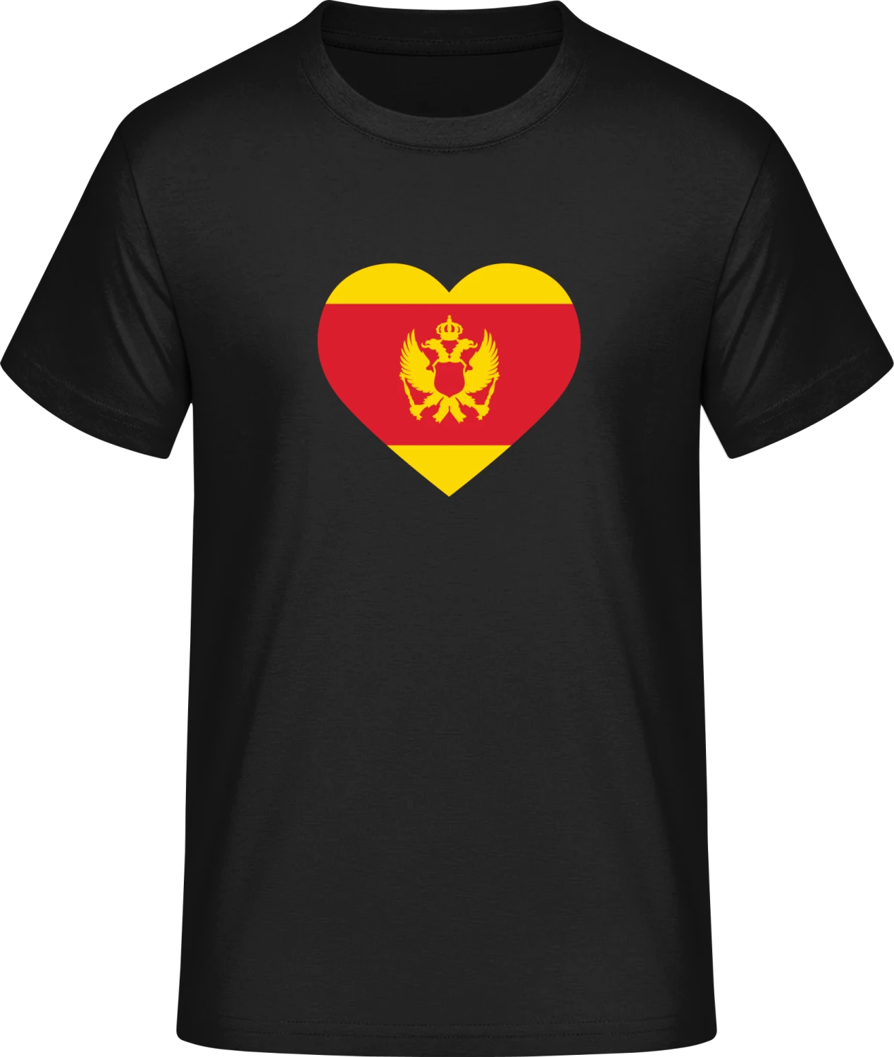 Montenegro Heart Flag - Front_Schwarz