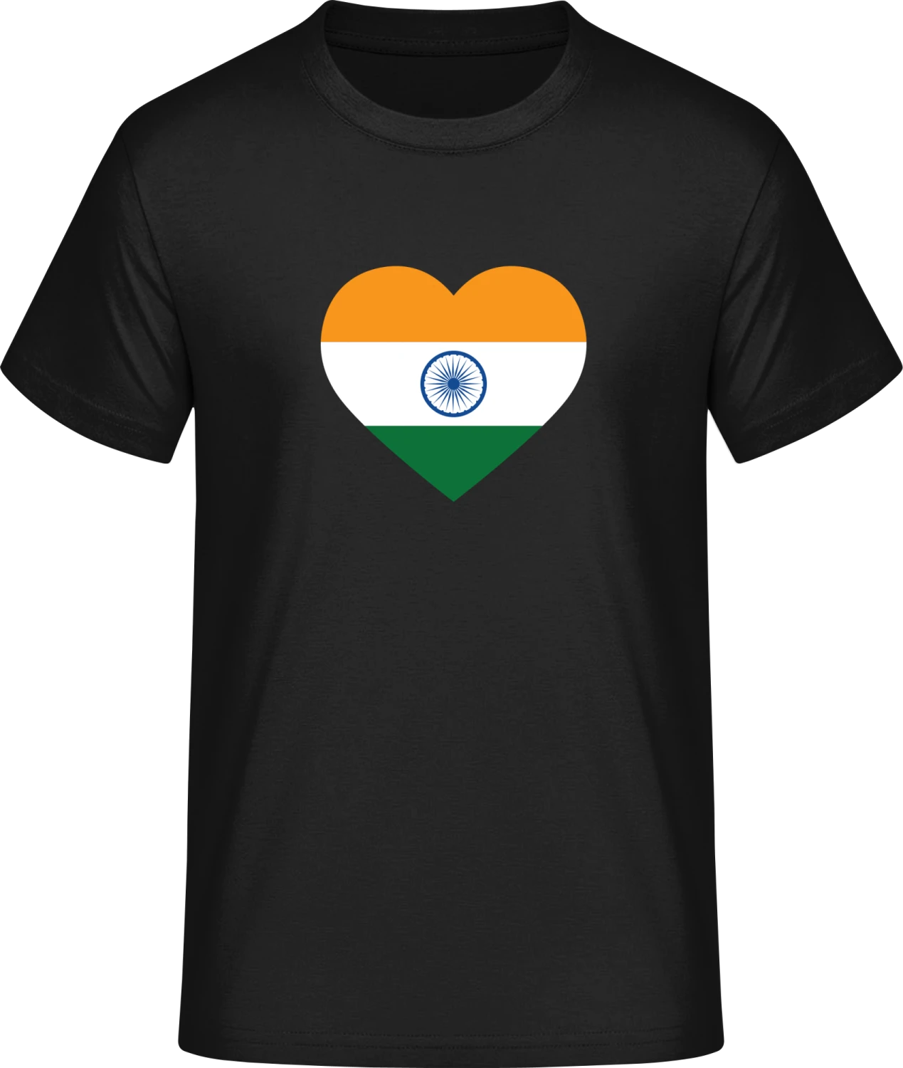 India Heart Flag - Front_Schwarz