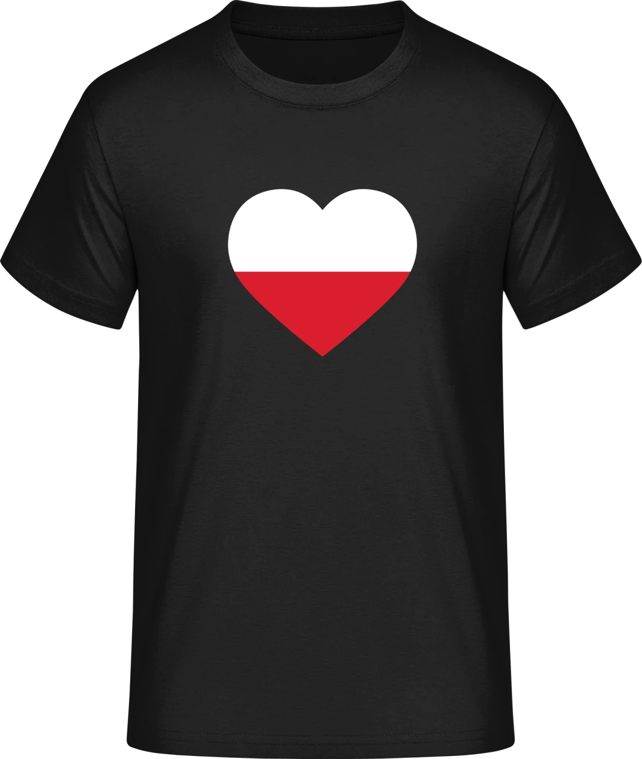 Poland Heart Flag - Front_Schwarz