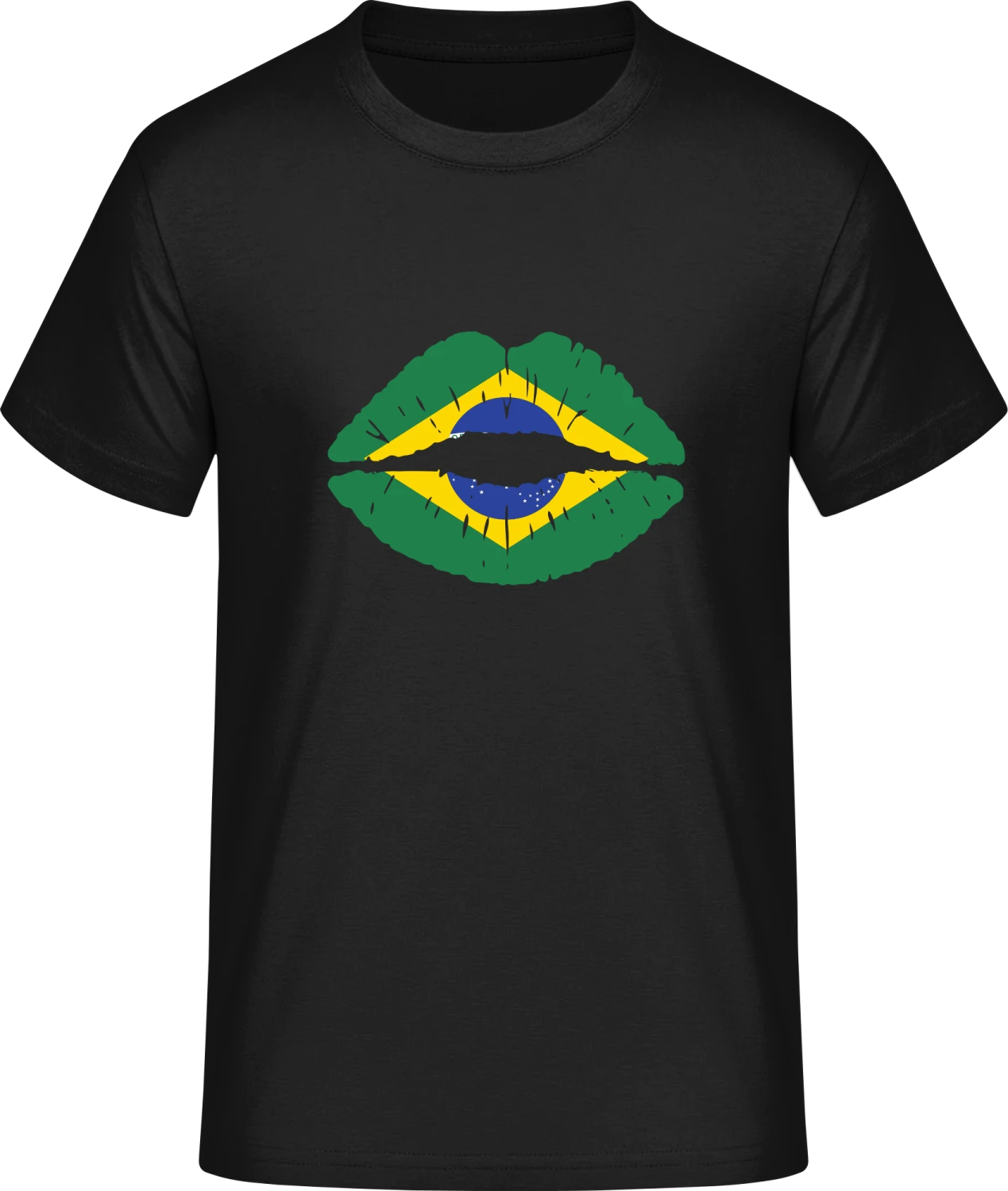 Brazil Kiss Flag - Front_Schwarz