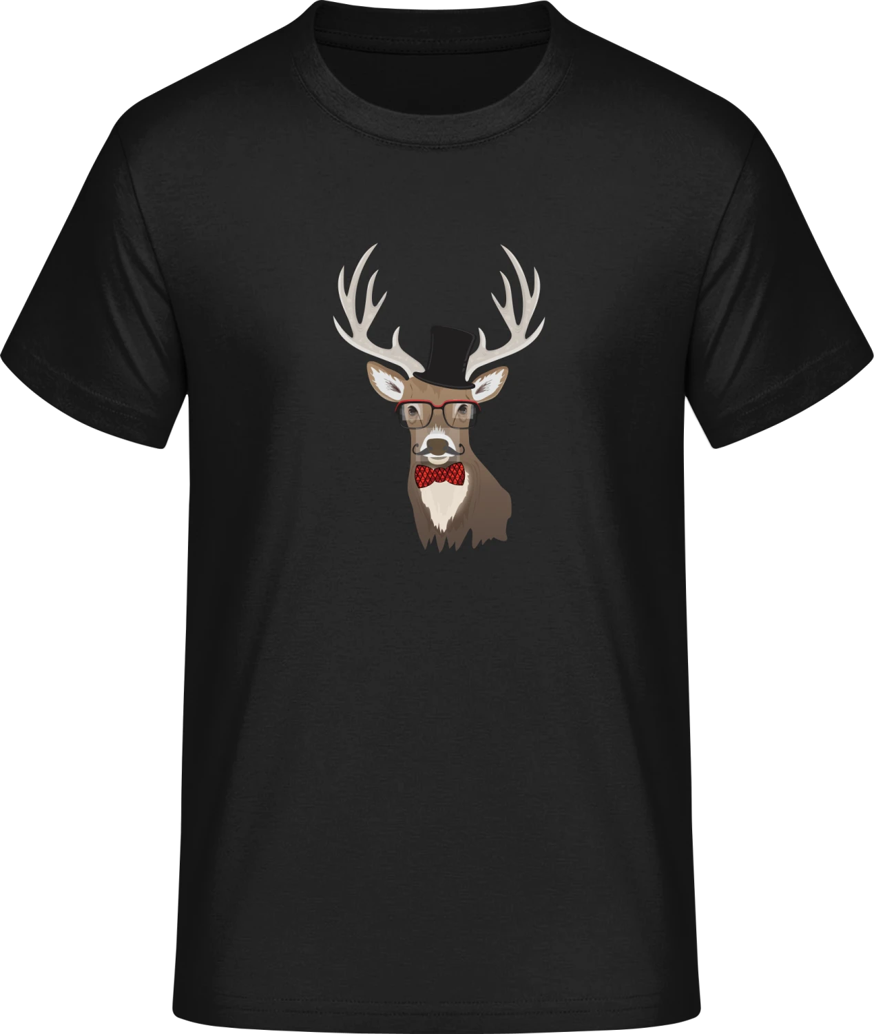 Mustache Deer Stag - Front_Schwarz