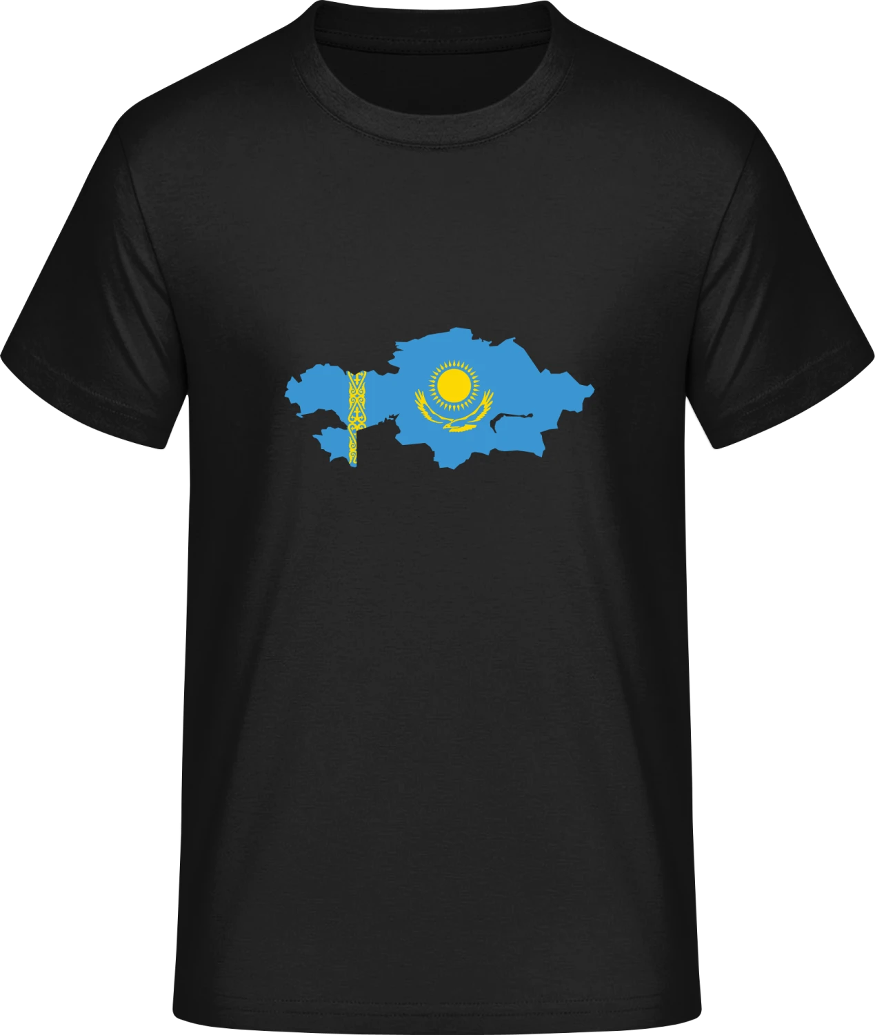 Kazakhstan Map - Front_Schwarz