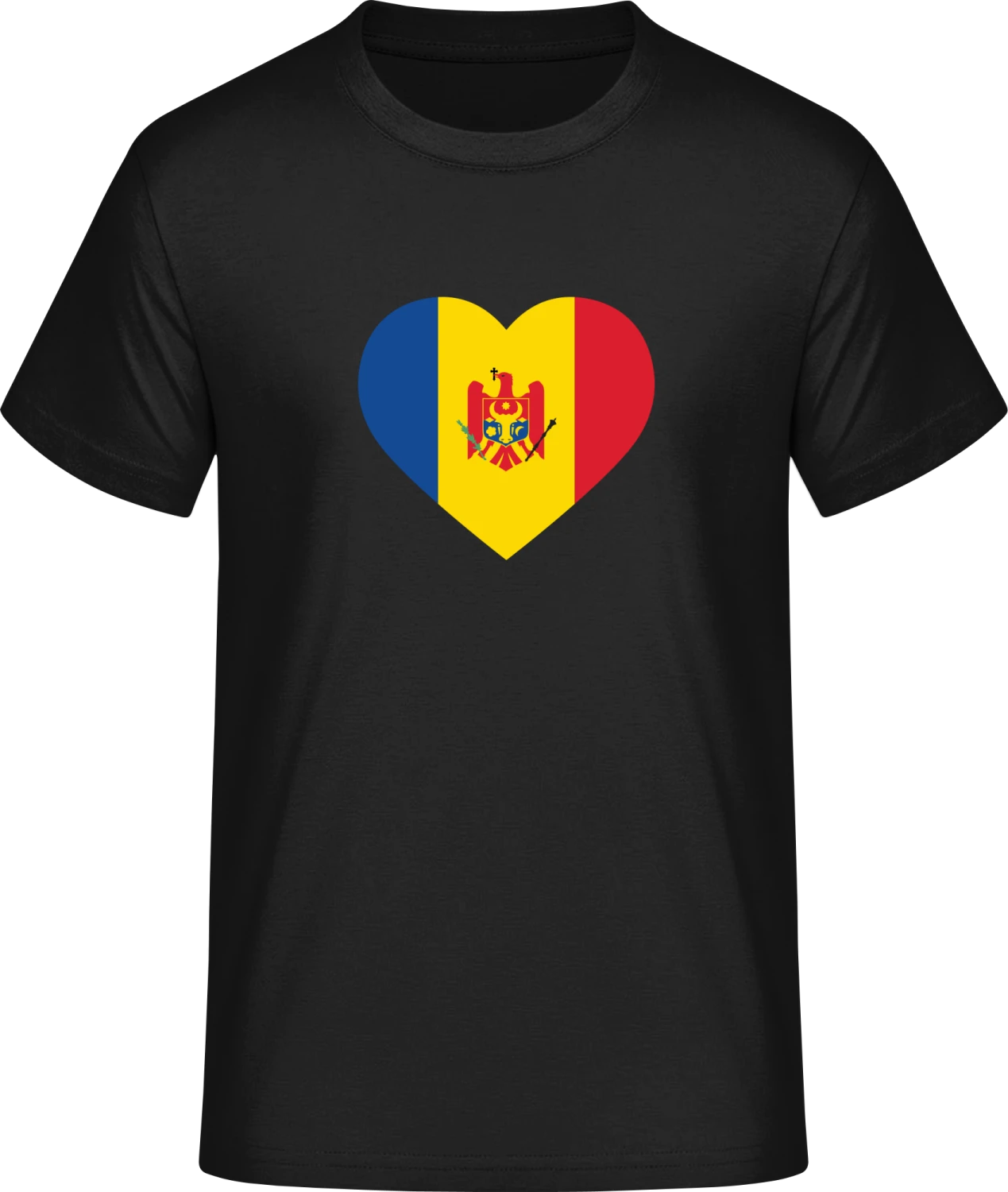 Moldova Heart Flag - Front_Schwarz