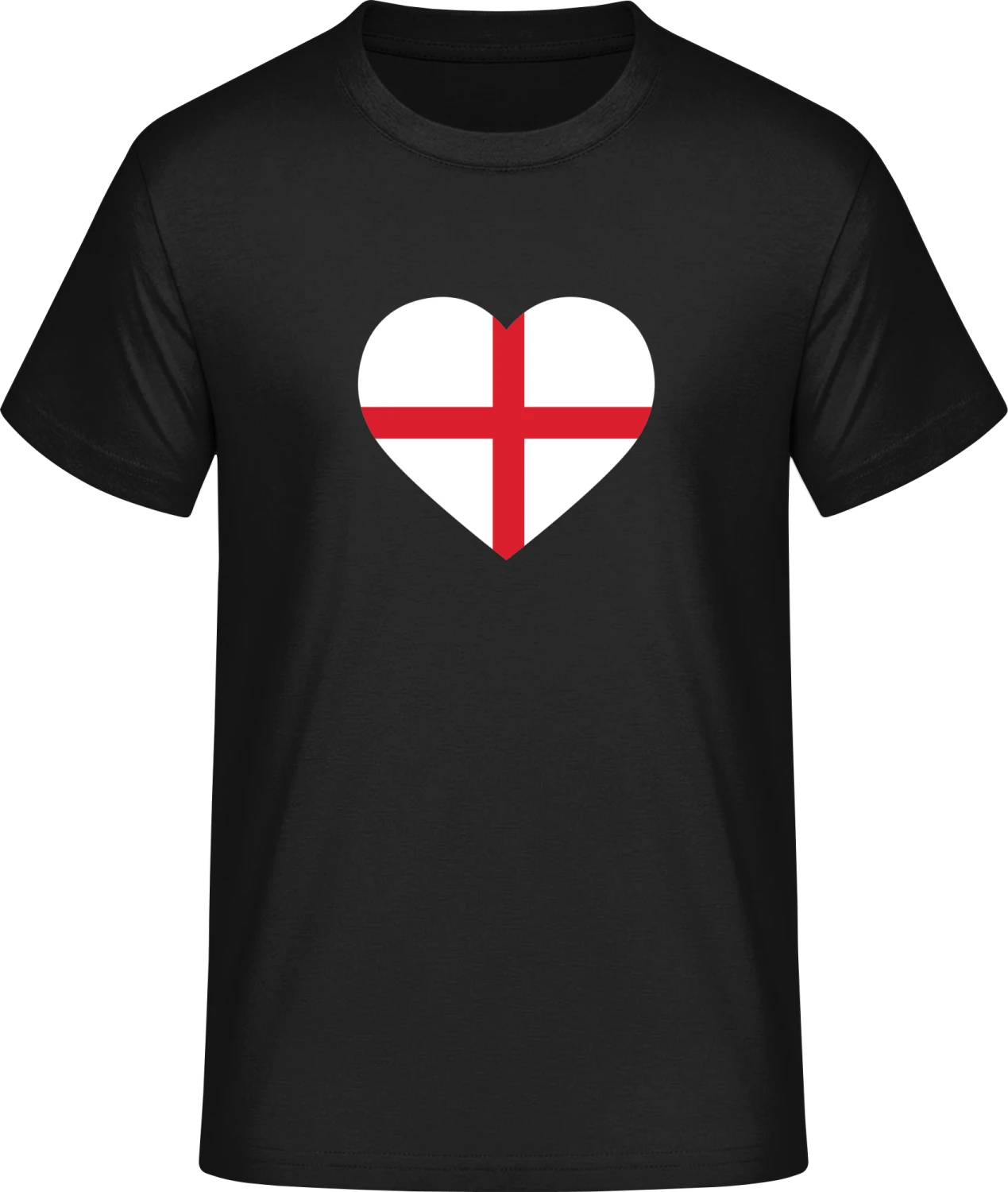 England Heart Flag - Front_Schwarz