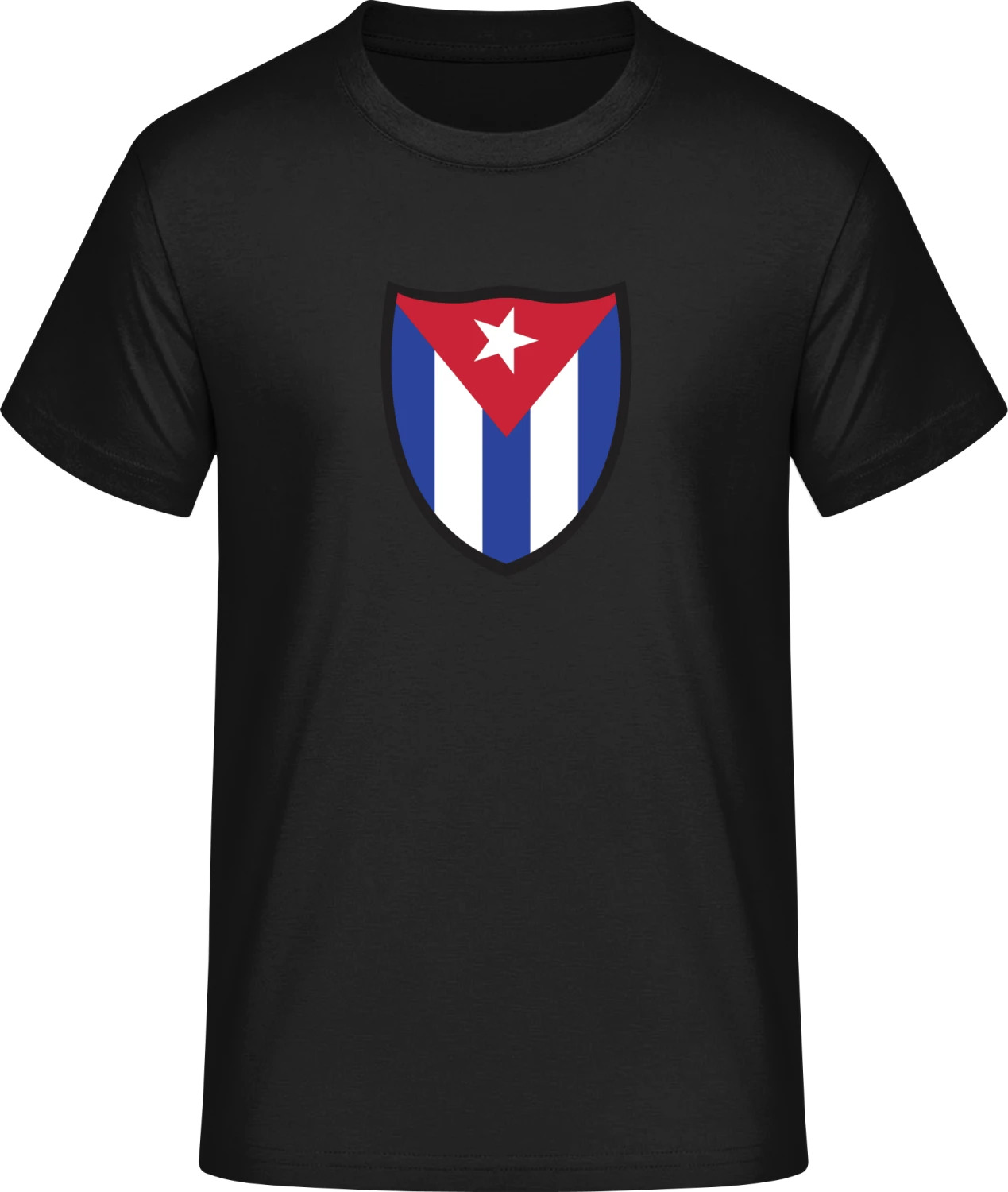 Cuba Flag Shield - Front_Schwarz