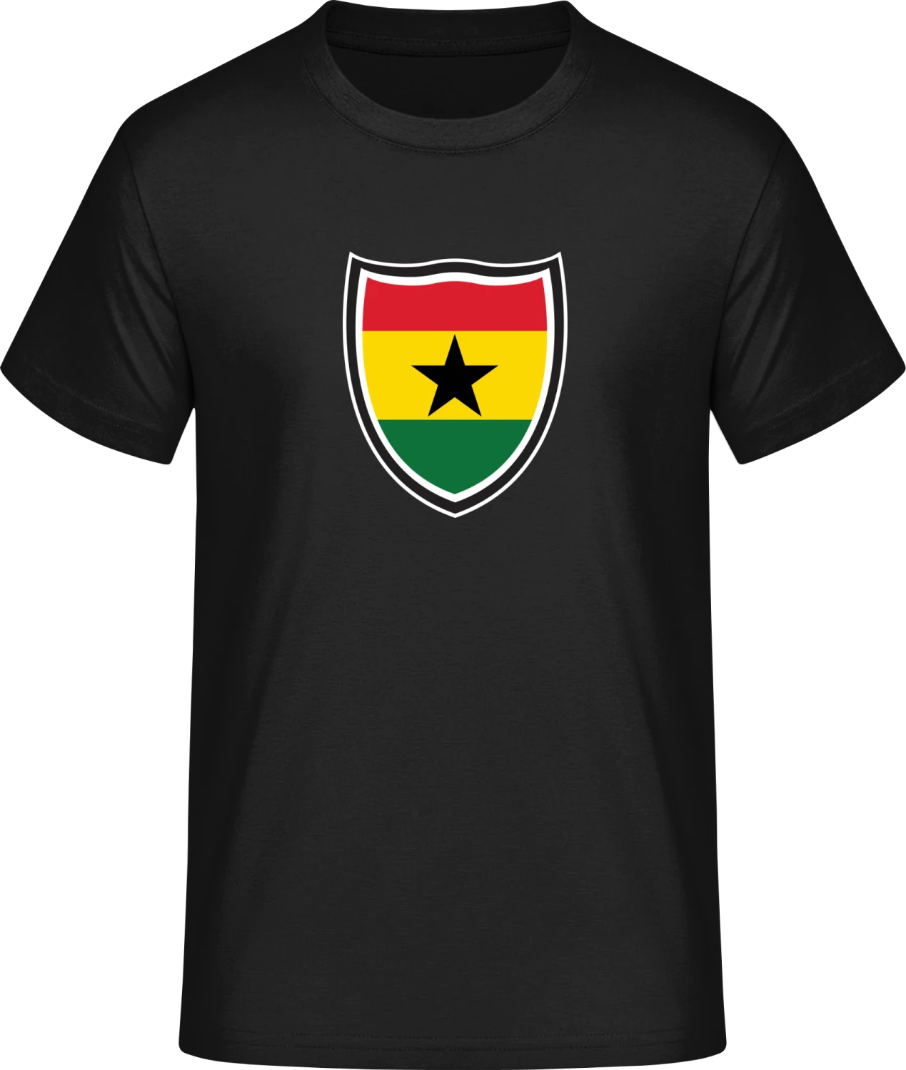 Ghana Flag Shield - Front_Schwarz