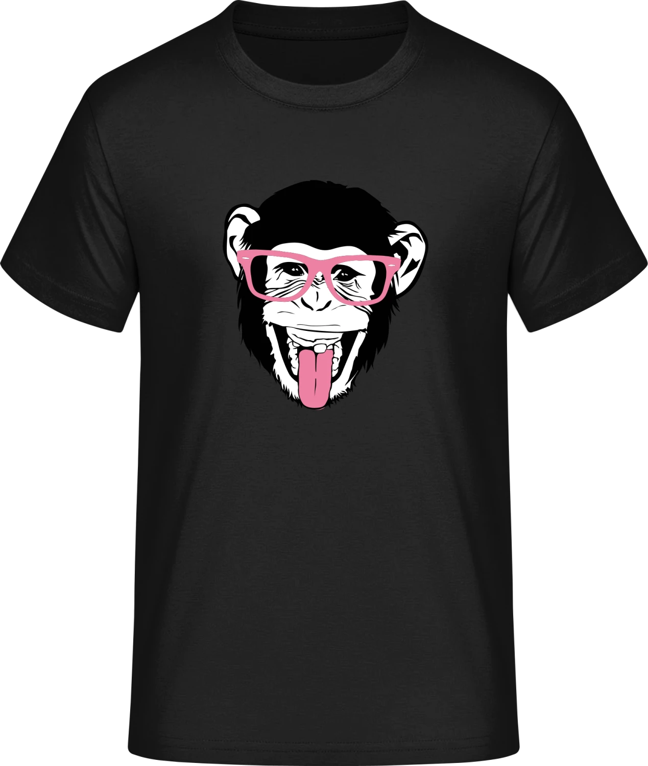 Chimpanzee With Glasses - Front_Schwarz