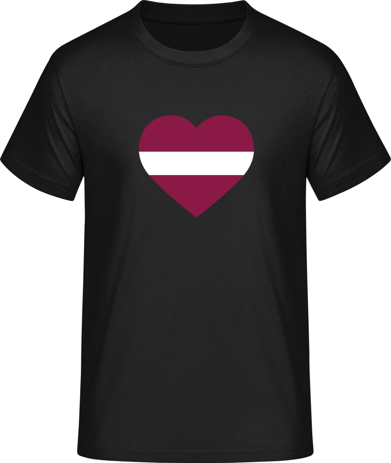 Latvia Heart Flag - Front_Schwarz