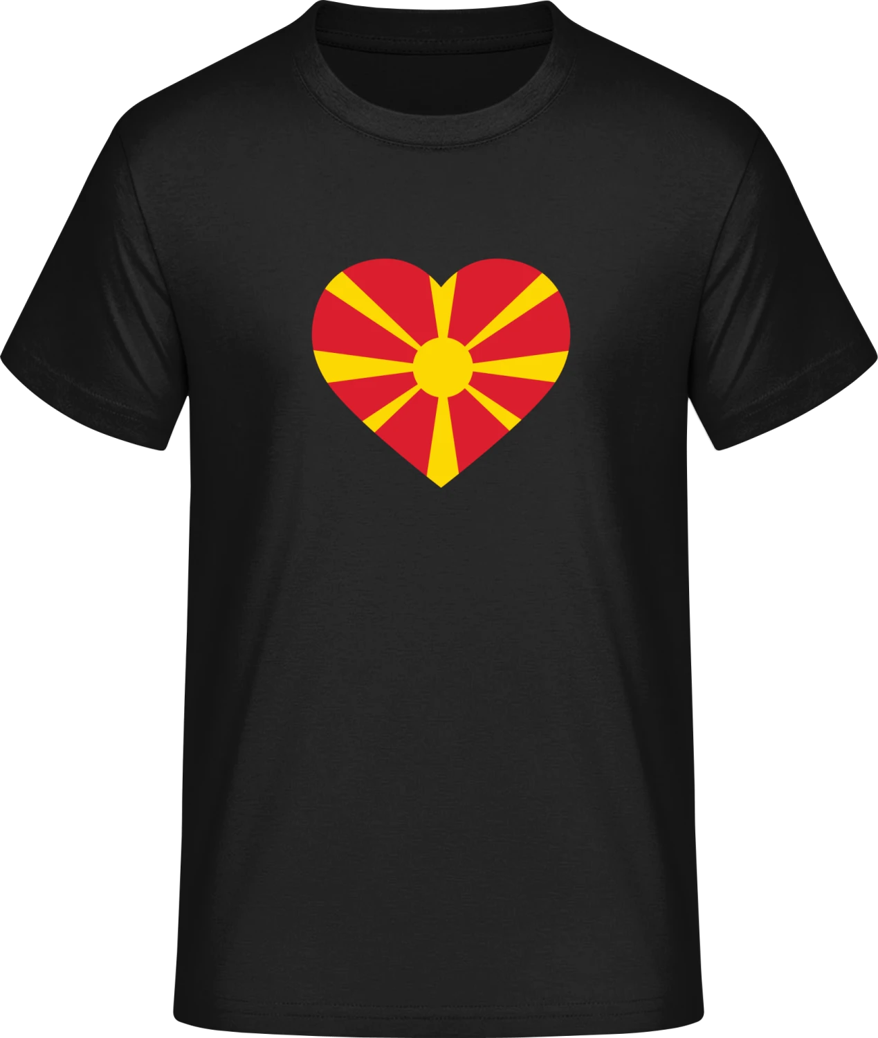 Macedonia Heart Flag - Front_Schwarz