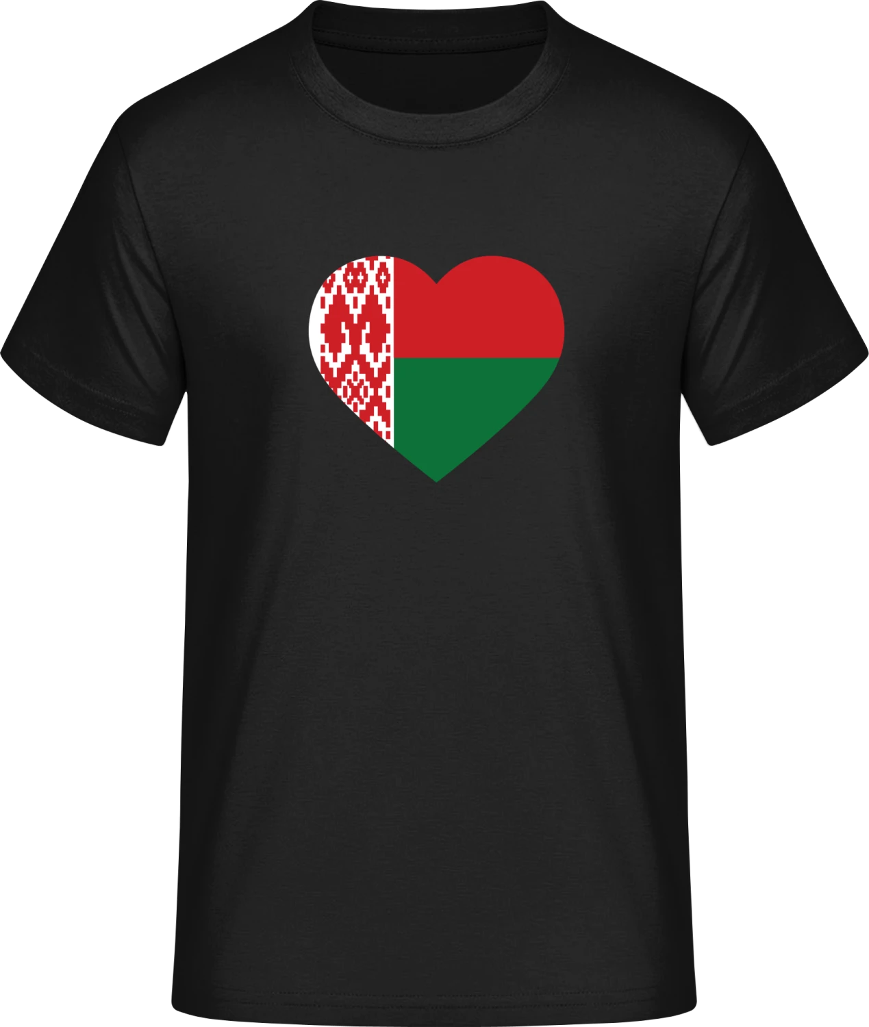 Belarus Heart Flag - Front_Schwarz