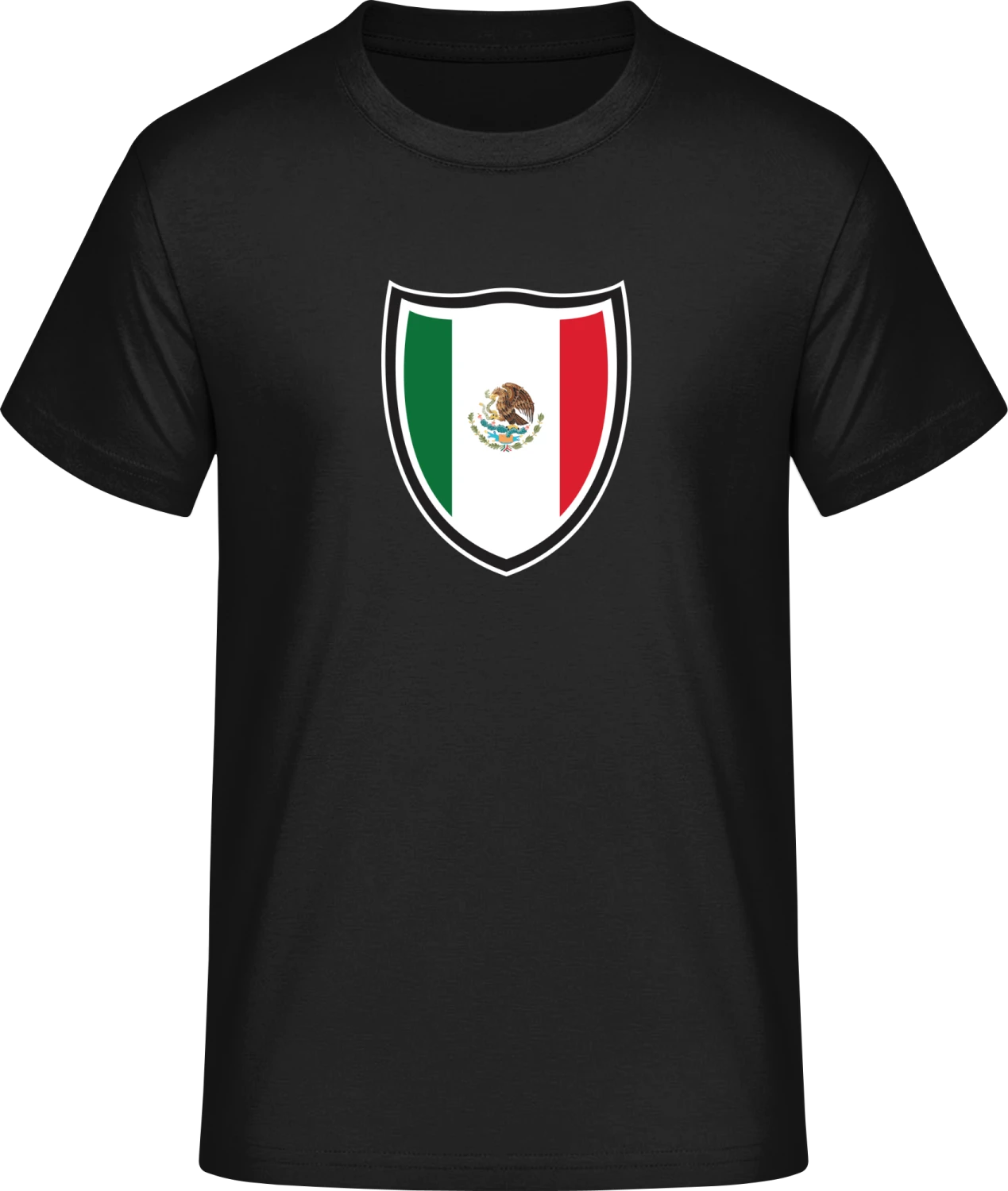 Mexico Flag Shield - Front_Schwarz